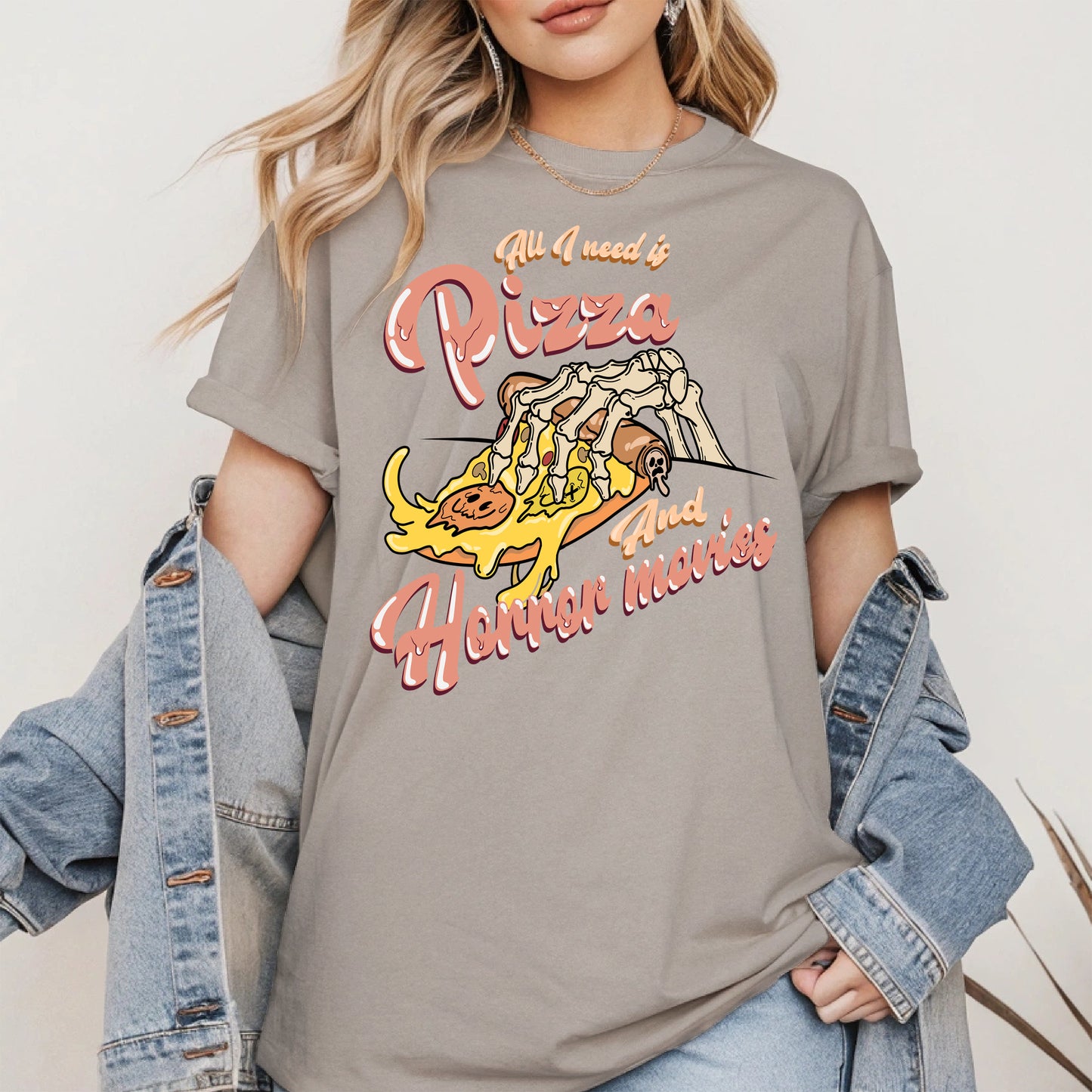 All I Need Is Pizza And Horror Movies Shirt
