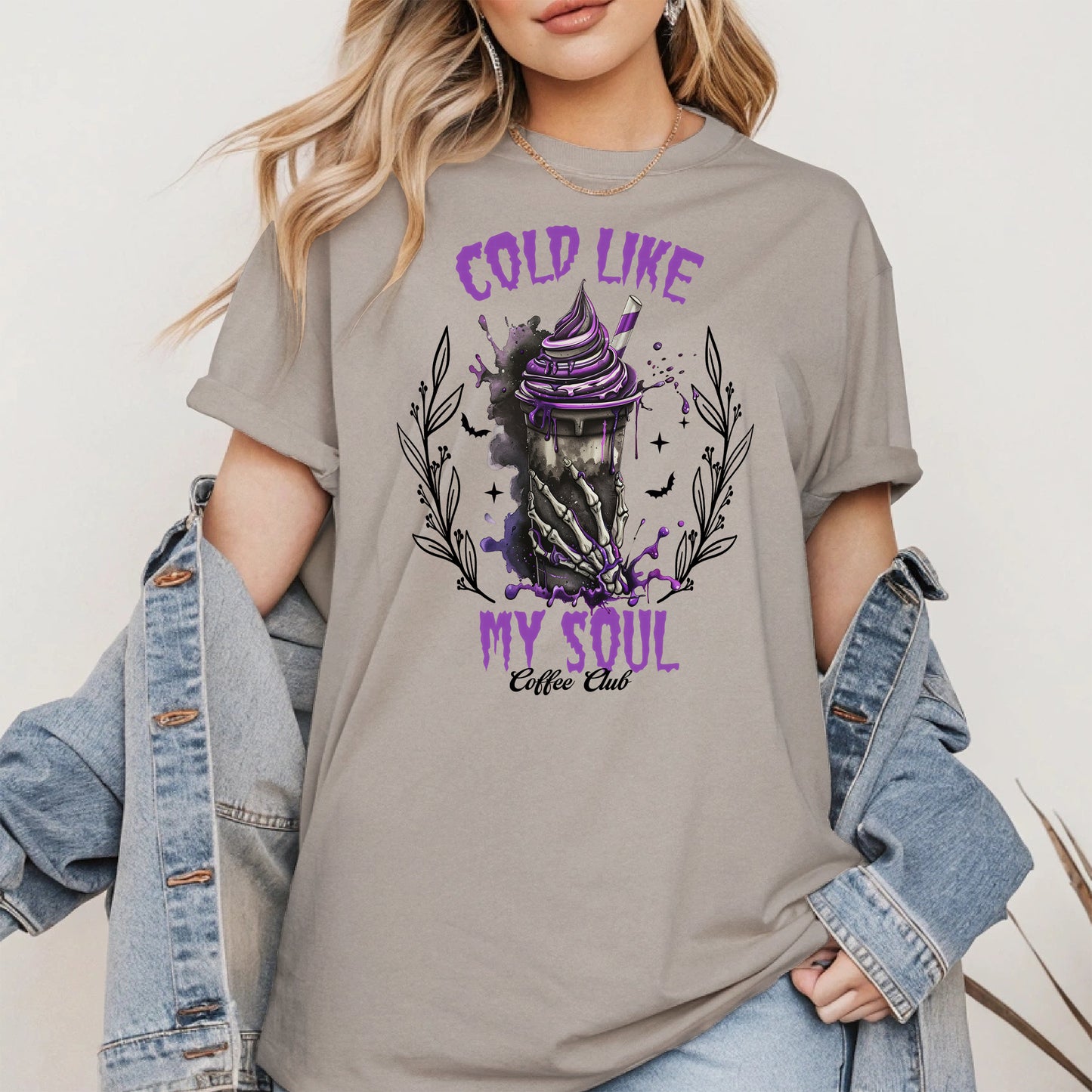 Cold Like My Soul Skeleton Drink Halloween Shirt