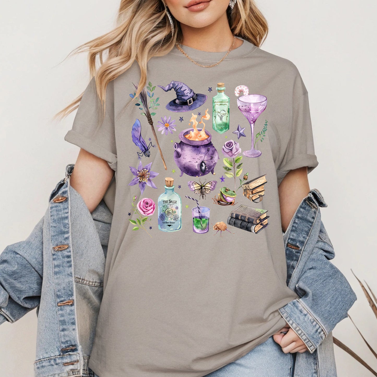 Witchy Vibes Watercolor Potion Tee
