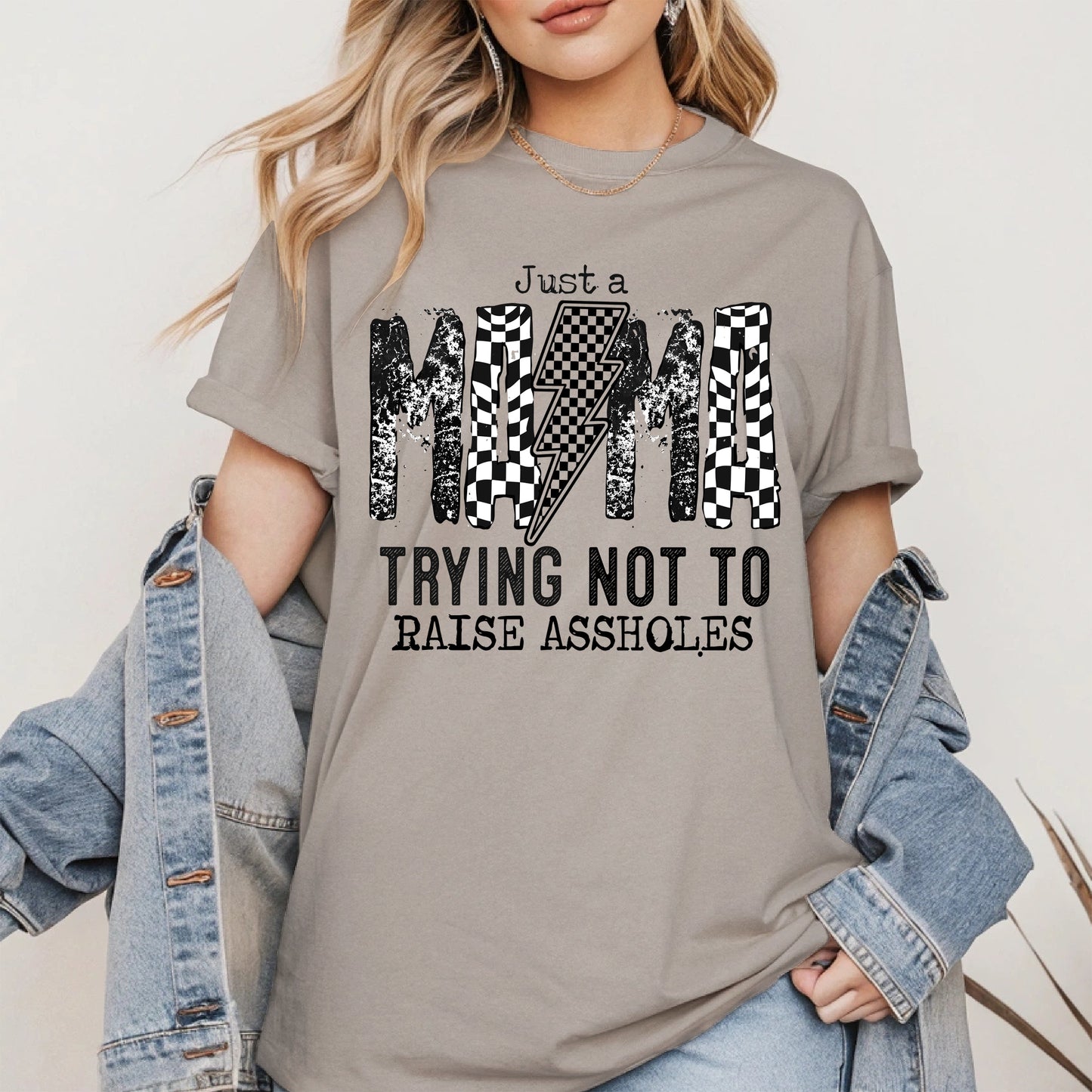 Just a Mama Trying Shirt Hoodie Sweatshirt Gift for Moms