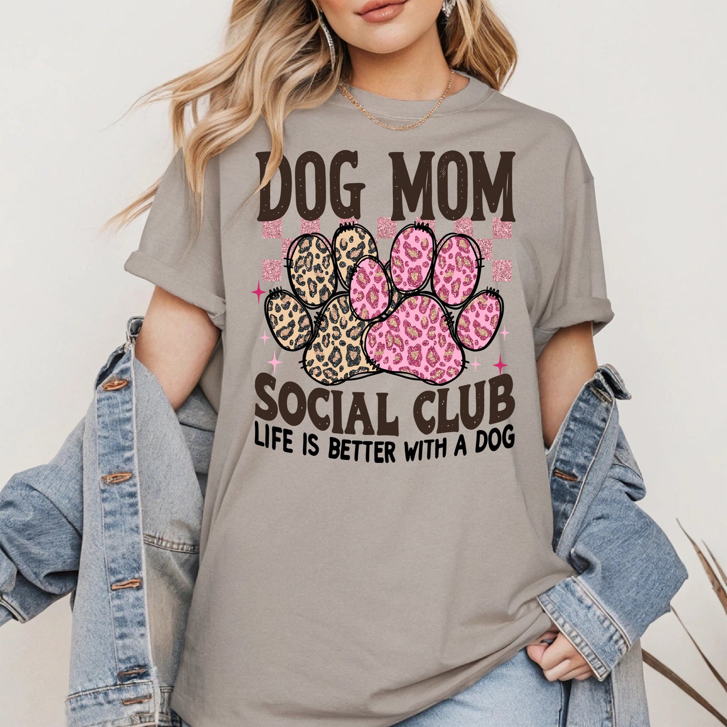 Dog Mom Social Club Shirt Hoodie Sweatshirt Gift for Pet Moms
