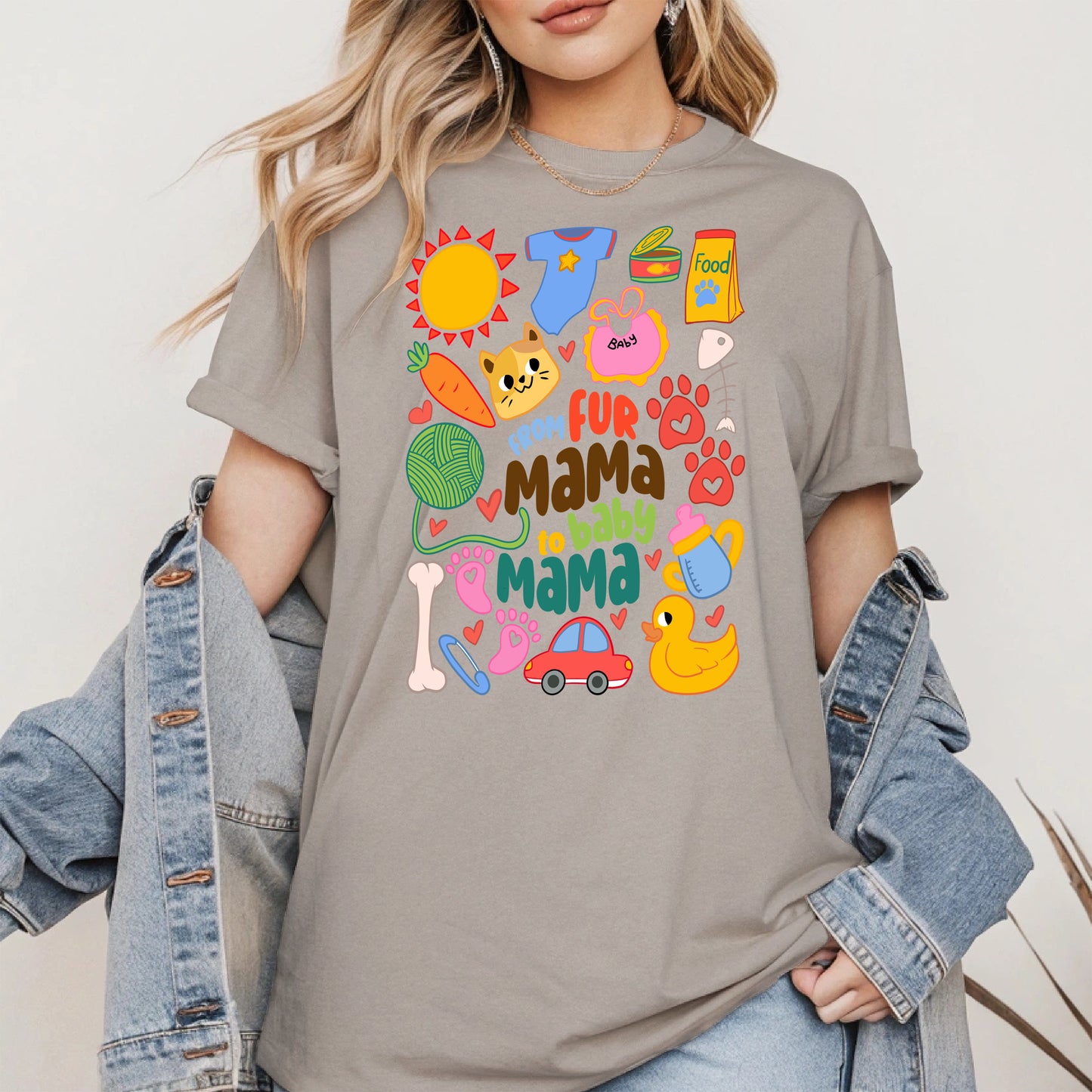 From Fur Mama to Baby Mama Shirt Hoodie Sweatshirt Gift