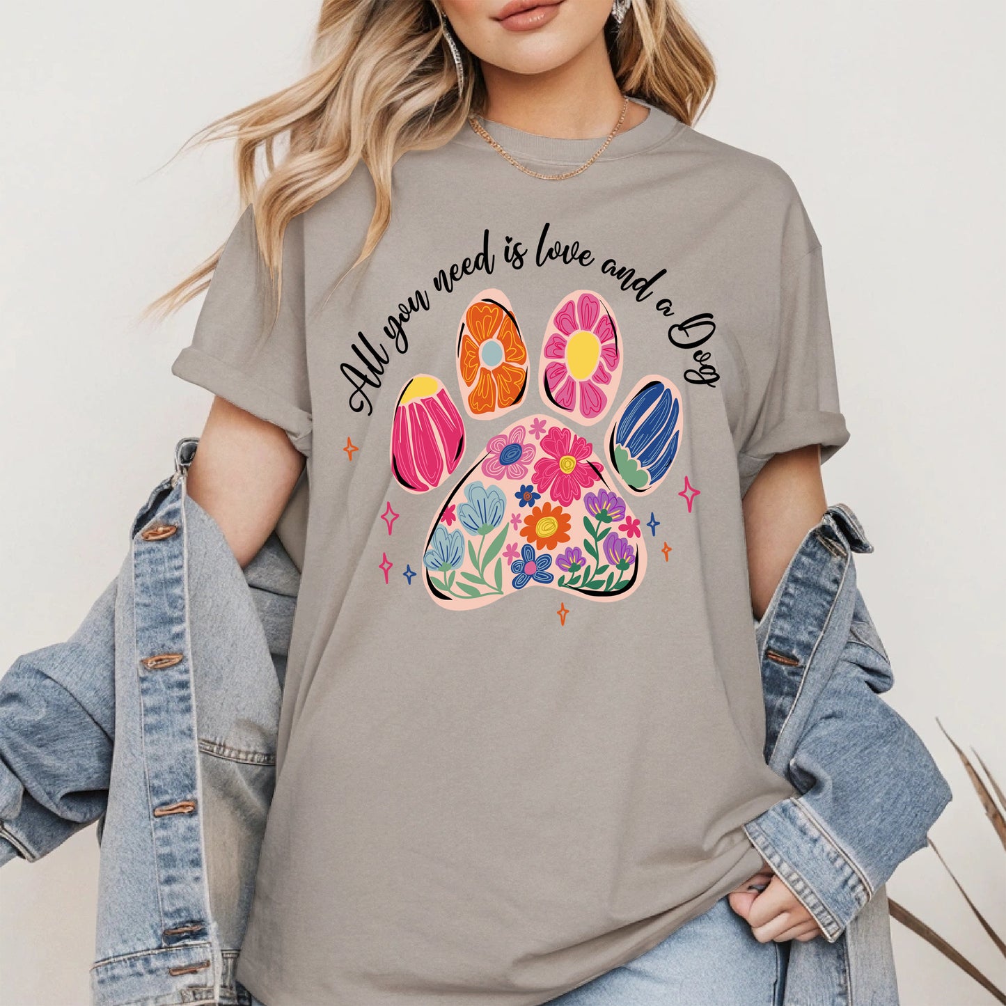 Floral Paw Print Shirt Hoodie Sweatshirt Gift for Pet Moms
