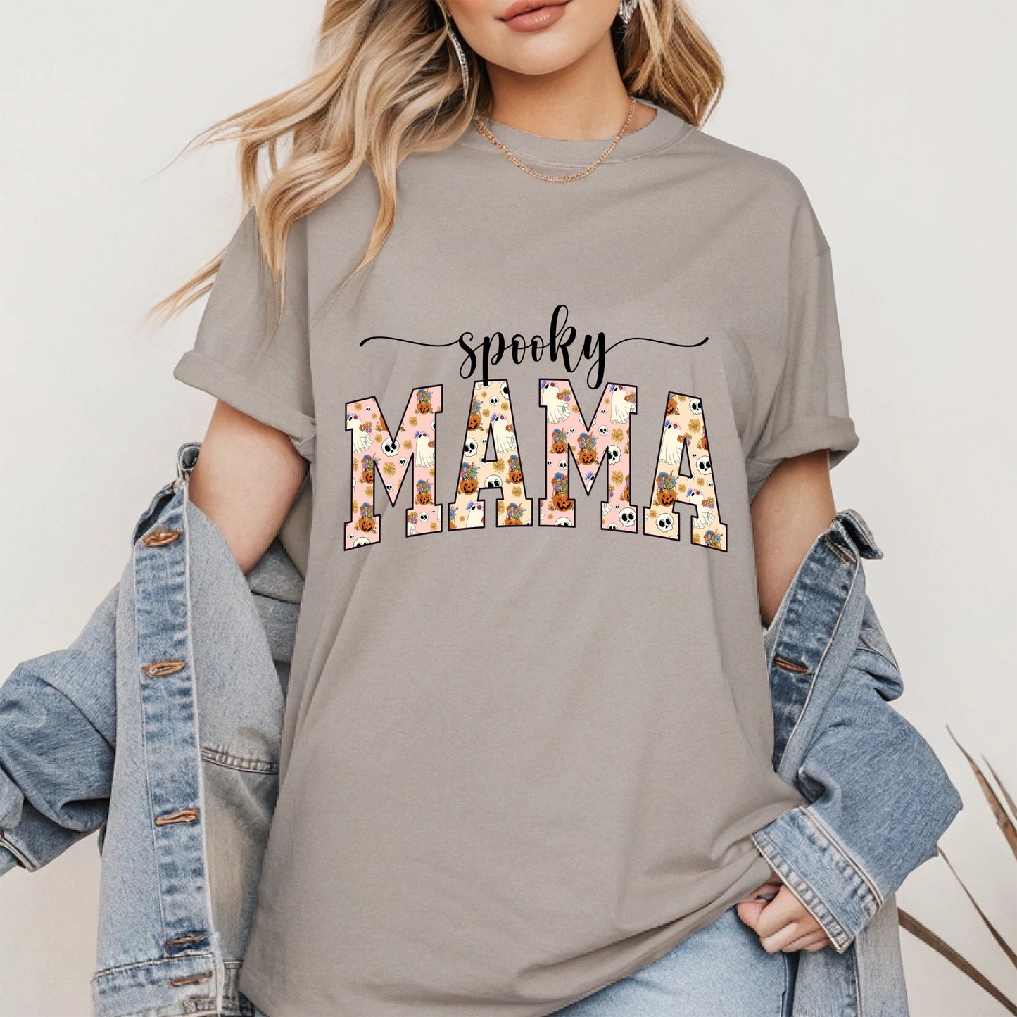Halloween Mama Shirt for Moms Cute Ghost