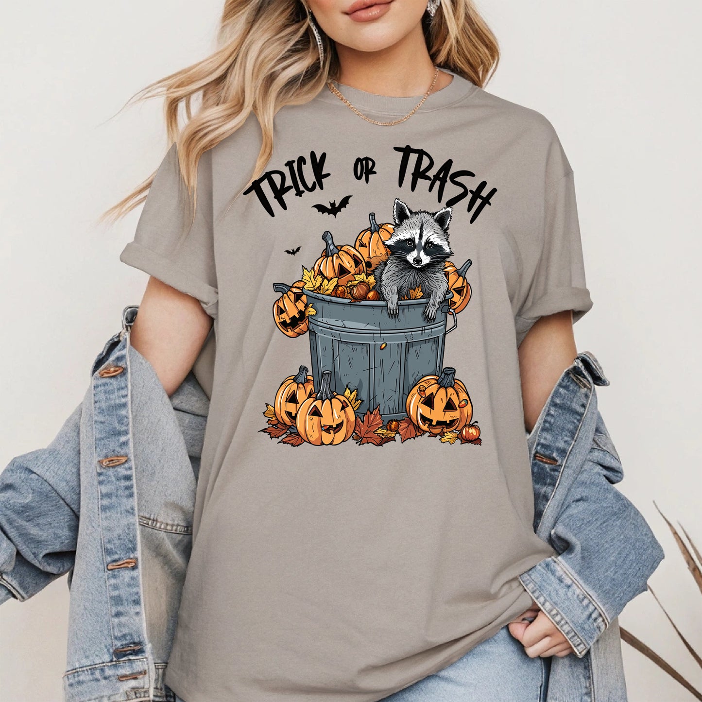 Trick or Trash Raccoon Halloween Shirt