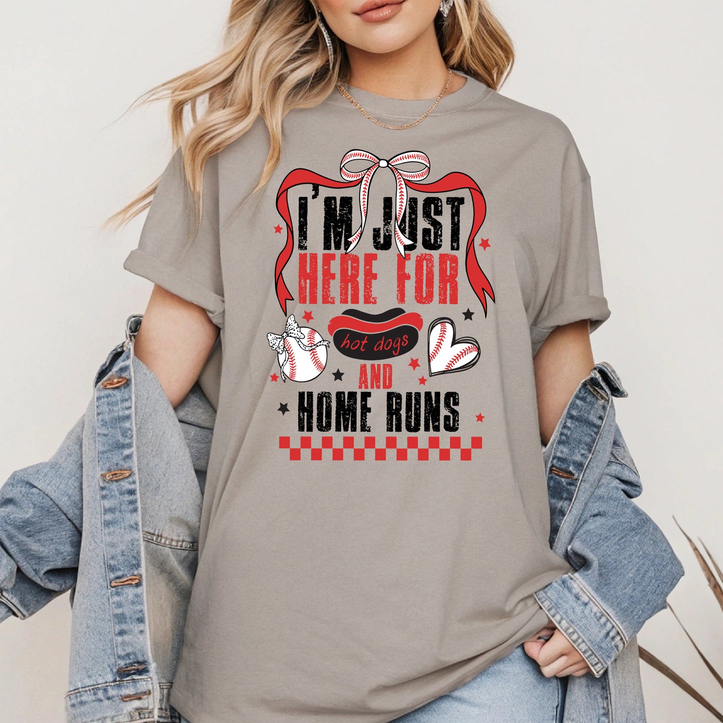 Here For Hot Dogs Baseball Shirt Sport Tee Hoodie Sweatshirt