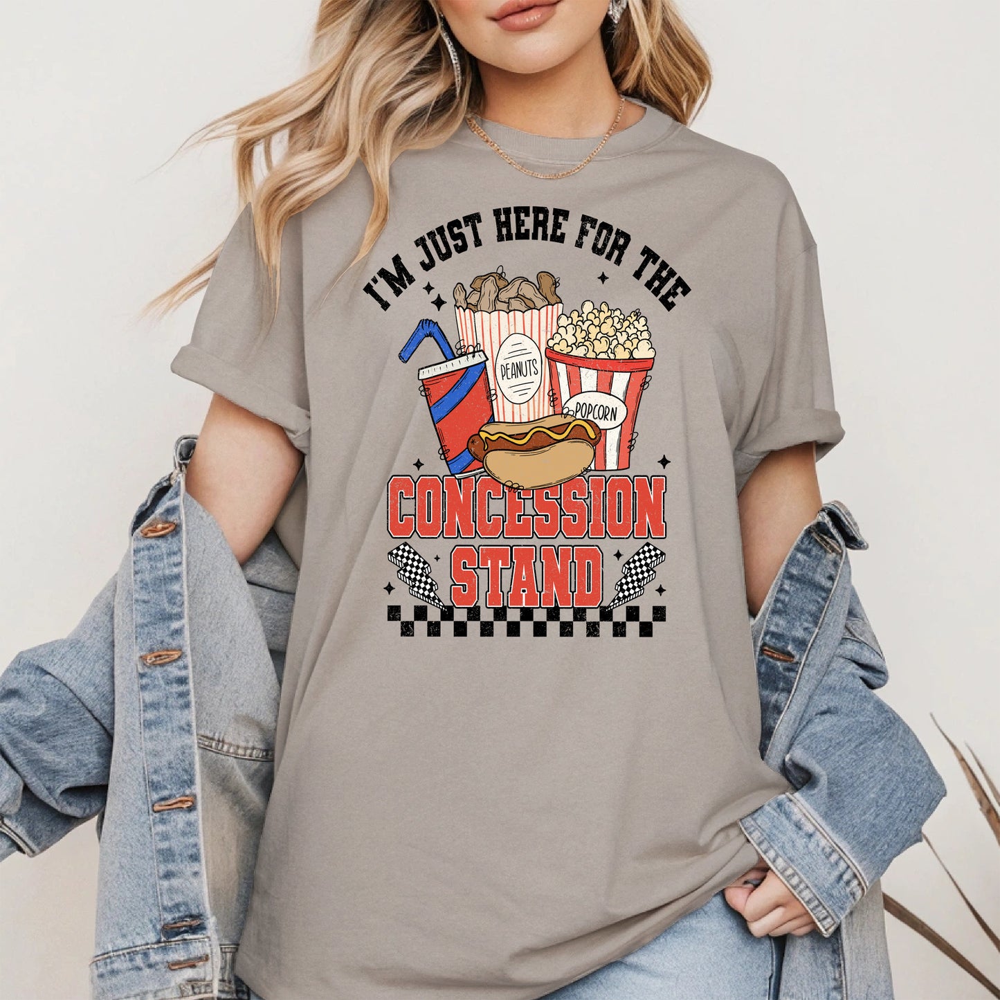 Concession Stand Sport Shirt Hoodie Sweatshirt with Snack Bar Design