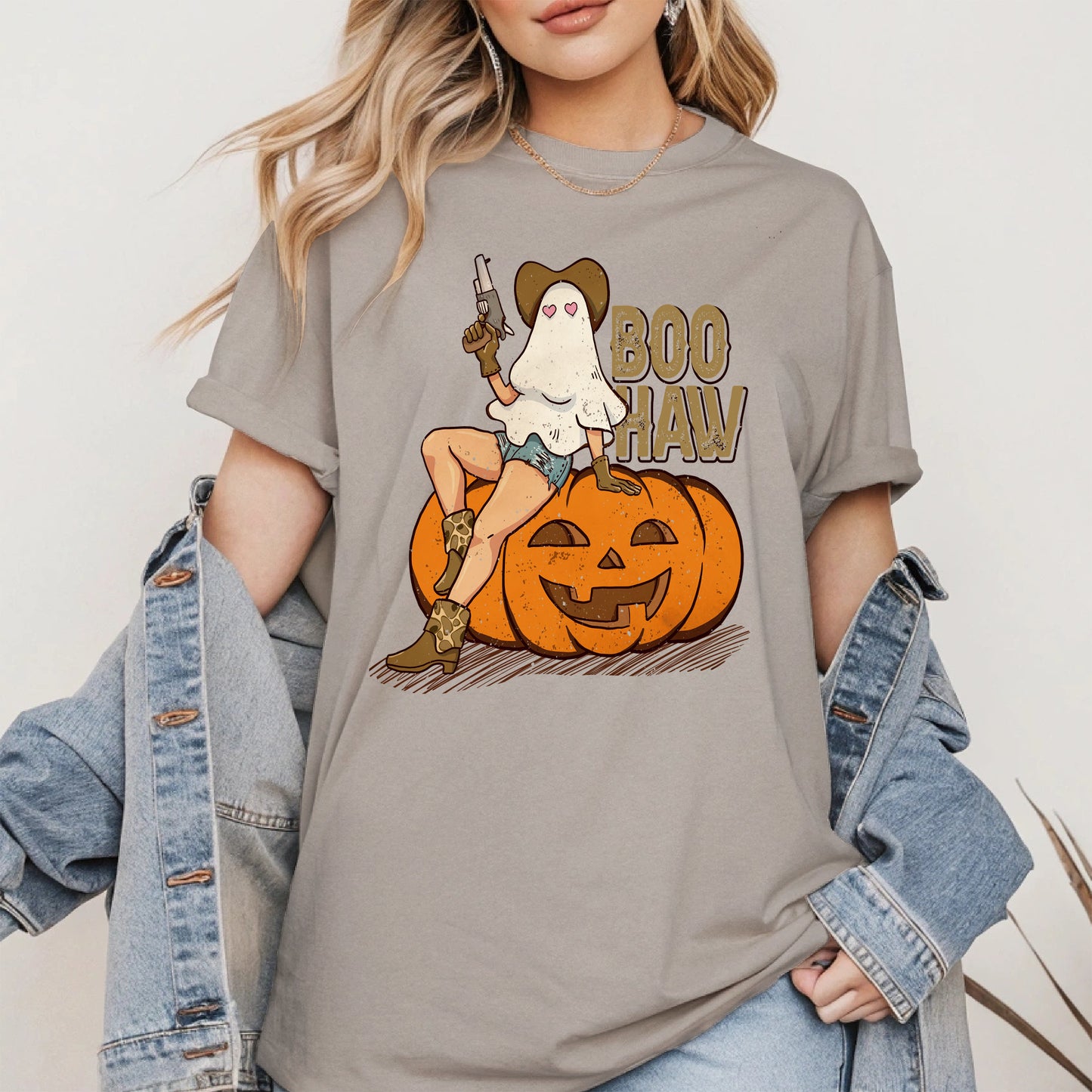Boo Haw Halloween Cowgirl Tee