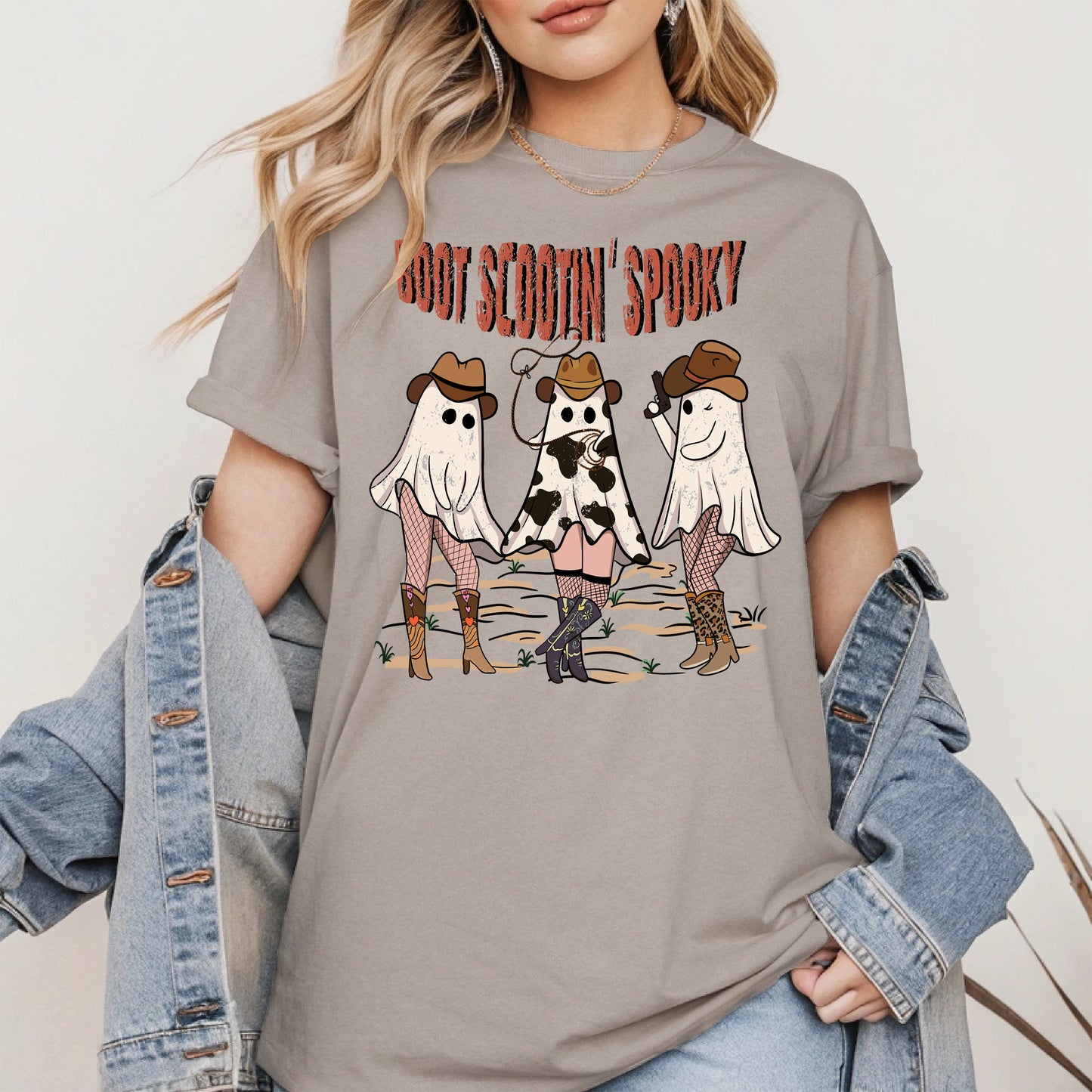 Boot Scootin' Spooky Cowgirl Halloween Tee
