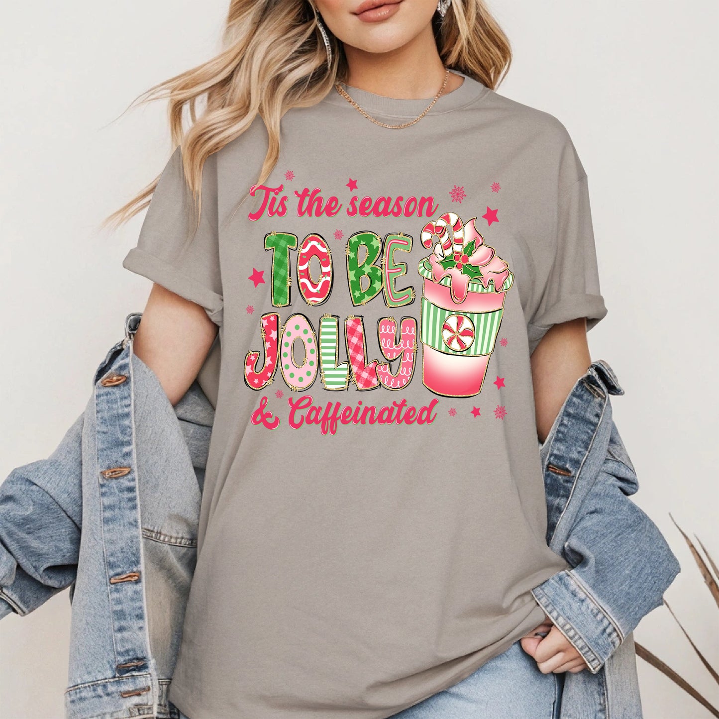 Tis the Season to Be Jolly and Caffeinated Shirt