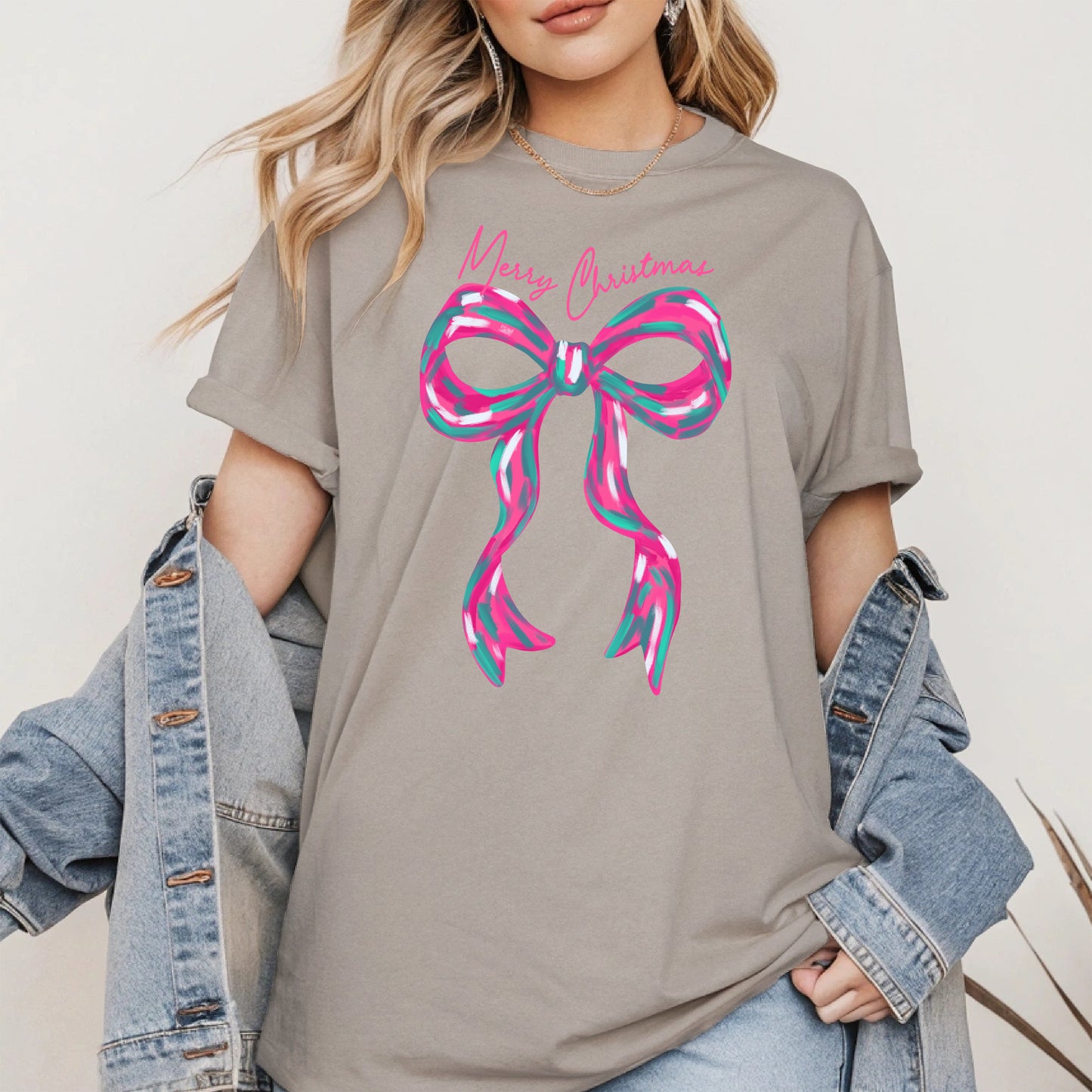 Merry Christmas Coquette Bow Shirt