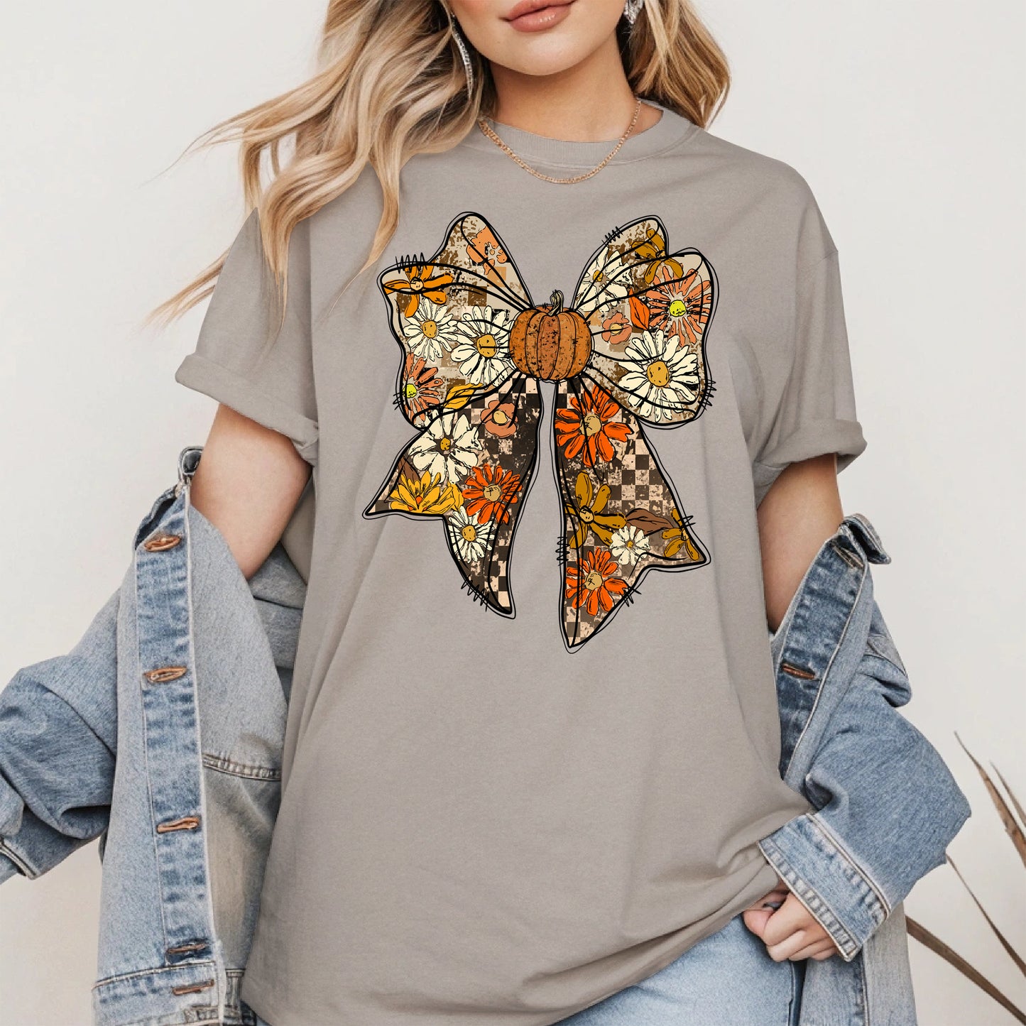 Floral Halloween Coquette Bow shirt