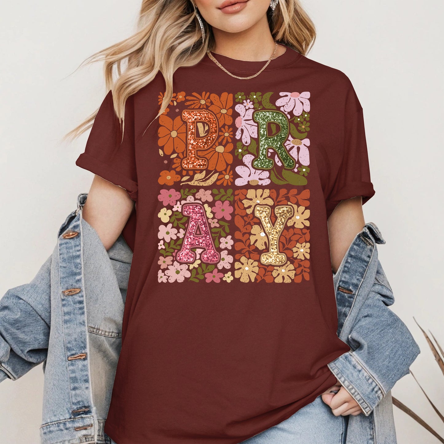 Retro Floral Faith Fall Christian Shirt