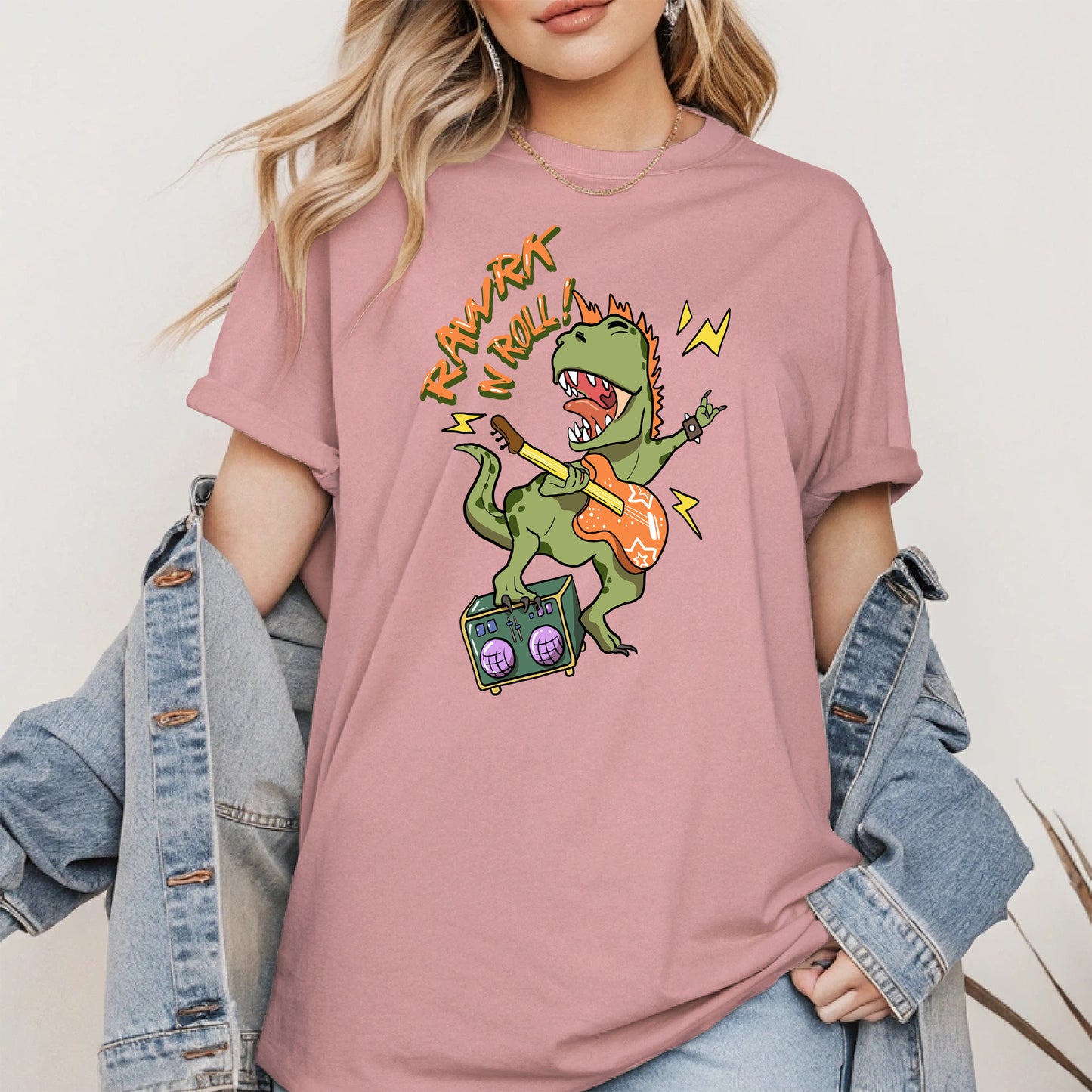 Rawrk N Roll Dinosaur Shirt
