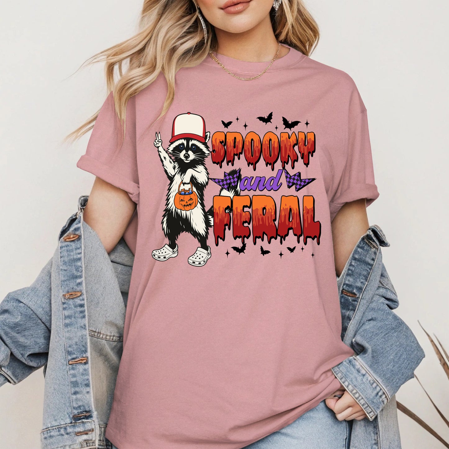 Spooky and Feral Shirt Hoodie Sweatshirt for Halloween Lovers