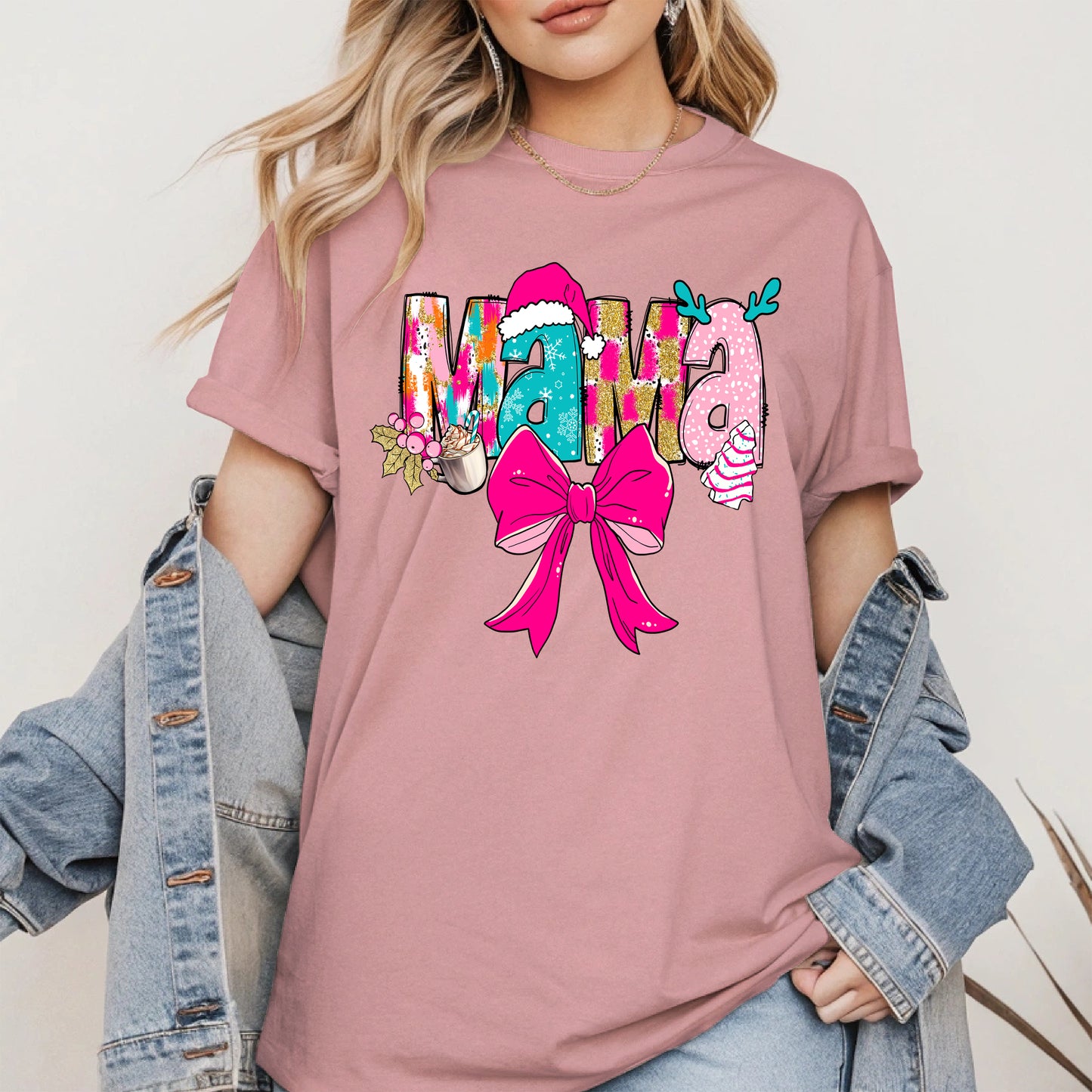 Merry Christmas Mama Shirt Cute Holiday Gift