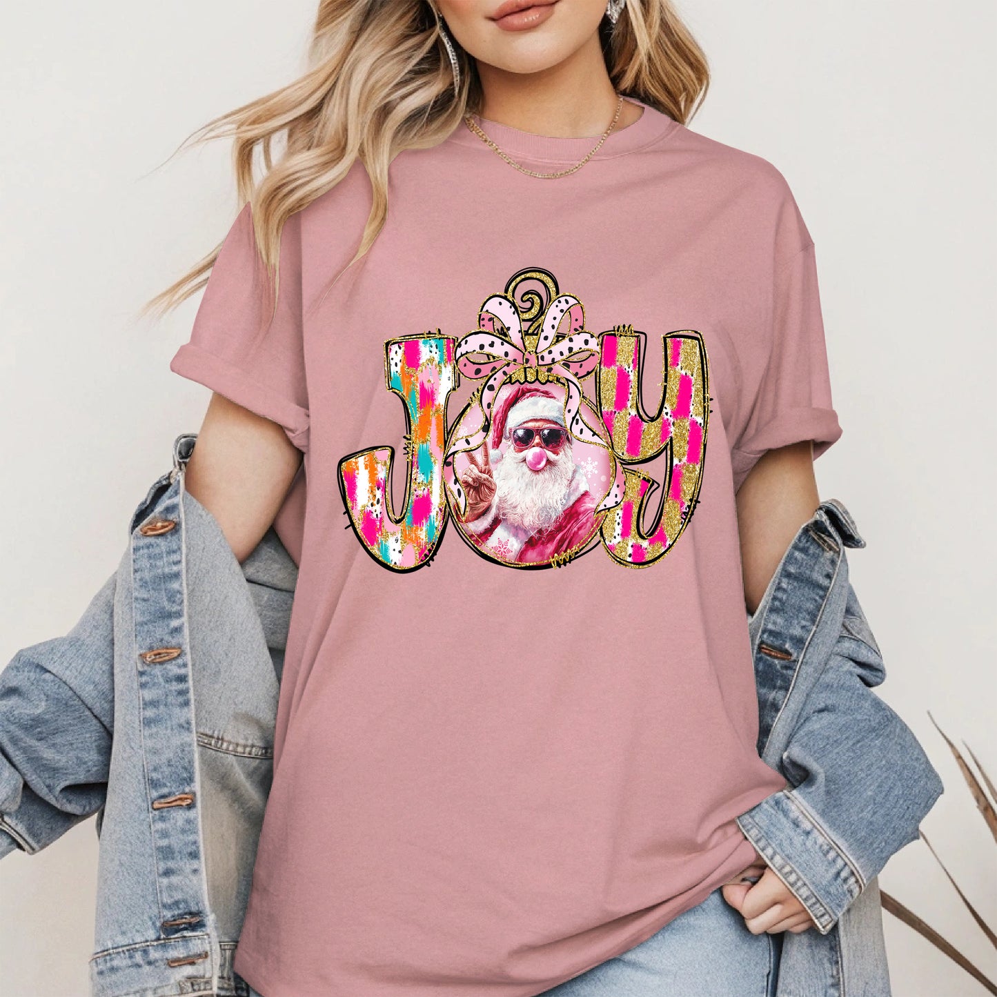 Joy Christmas Shirt Santa Cool Holiday Gift