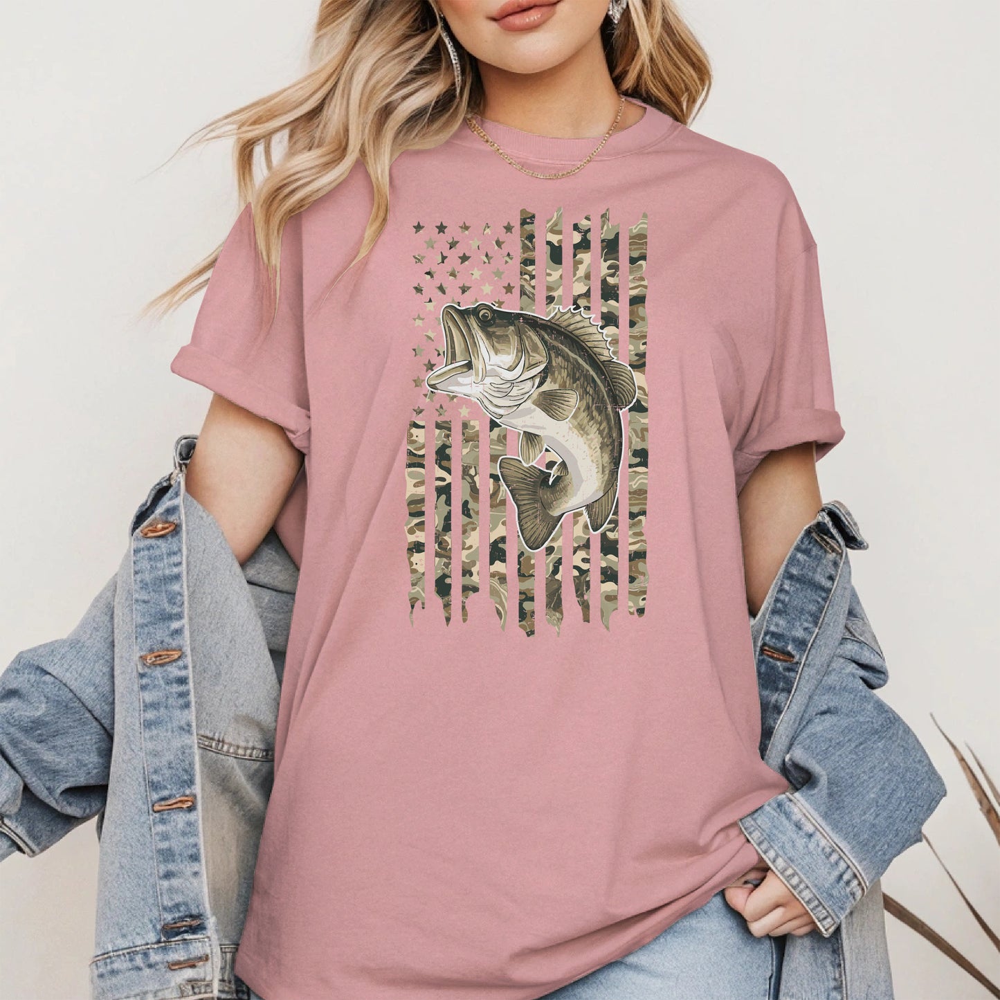 Patriotic Camo American Flag Fishing Shirt Hoodie