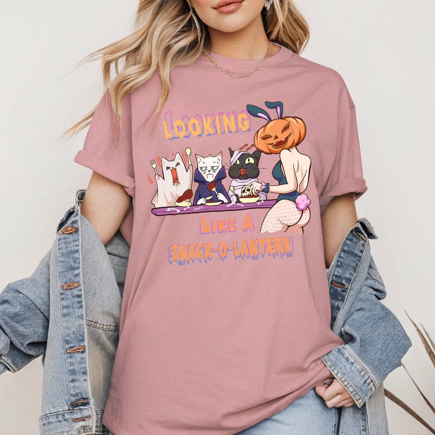 Snack-O-Lantern Halloween Cat Tee