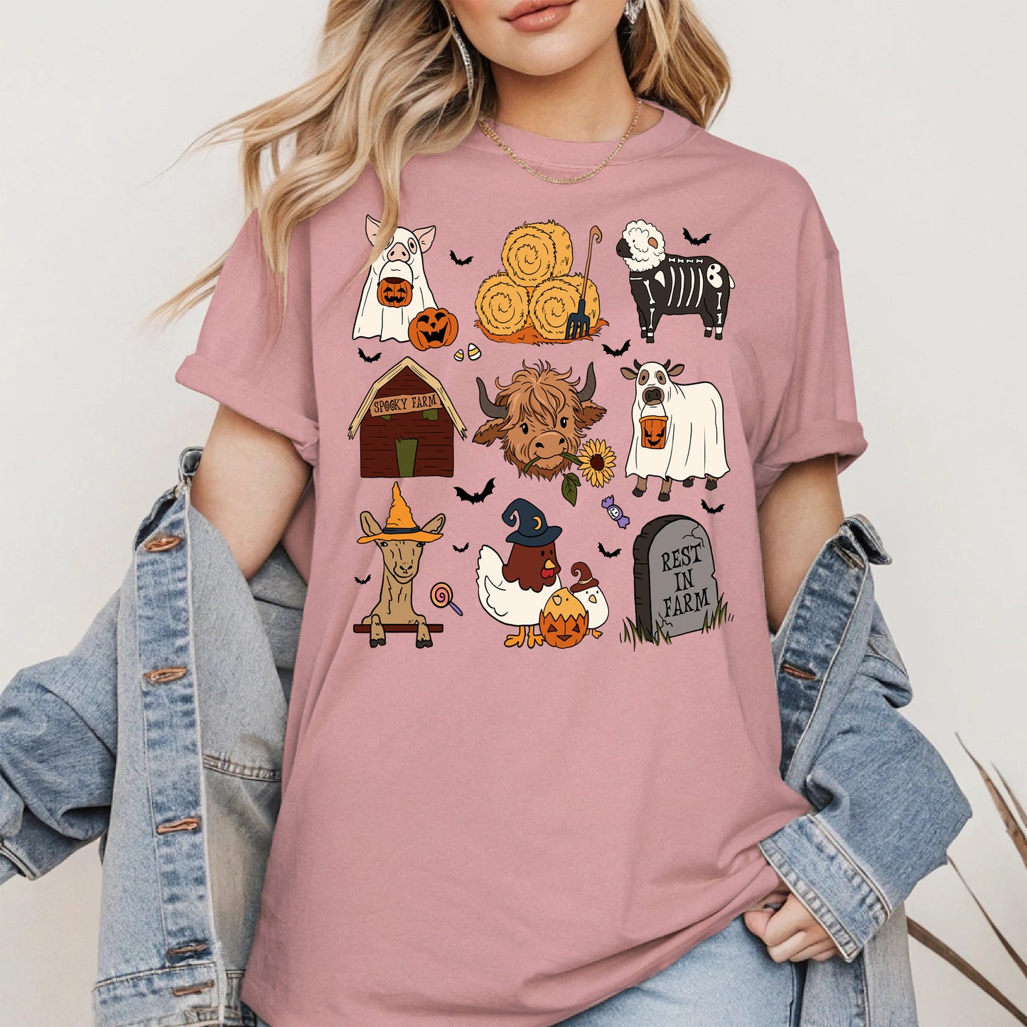 Spooky Cute Halloween Farm Animal Shirt