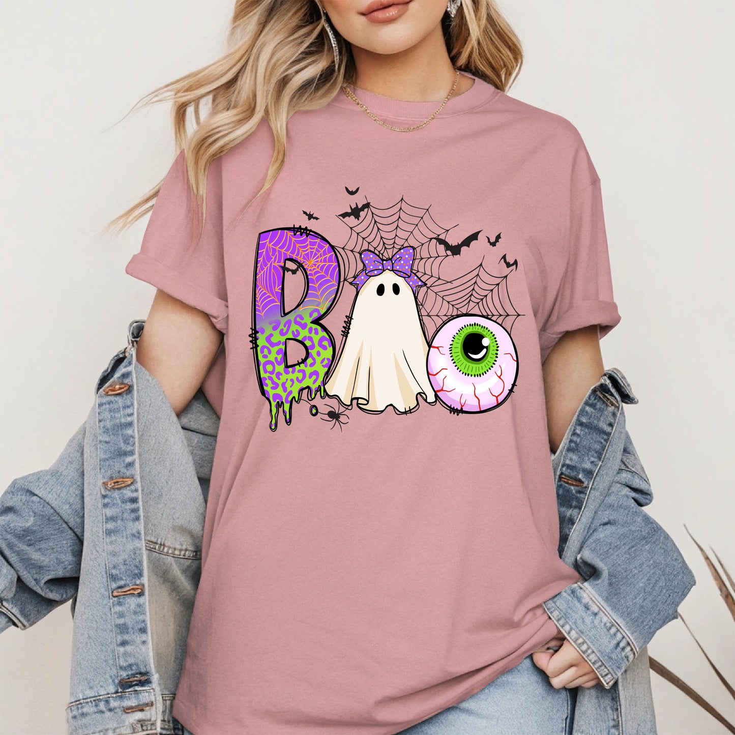 BOO Ghost Eyeball Shirt Hoodie Sweatshirt for Halloween Fun