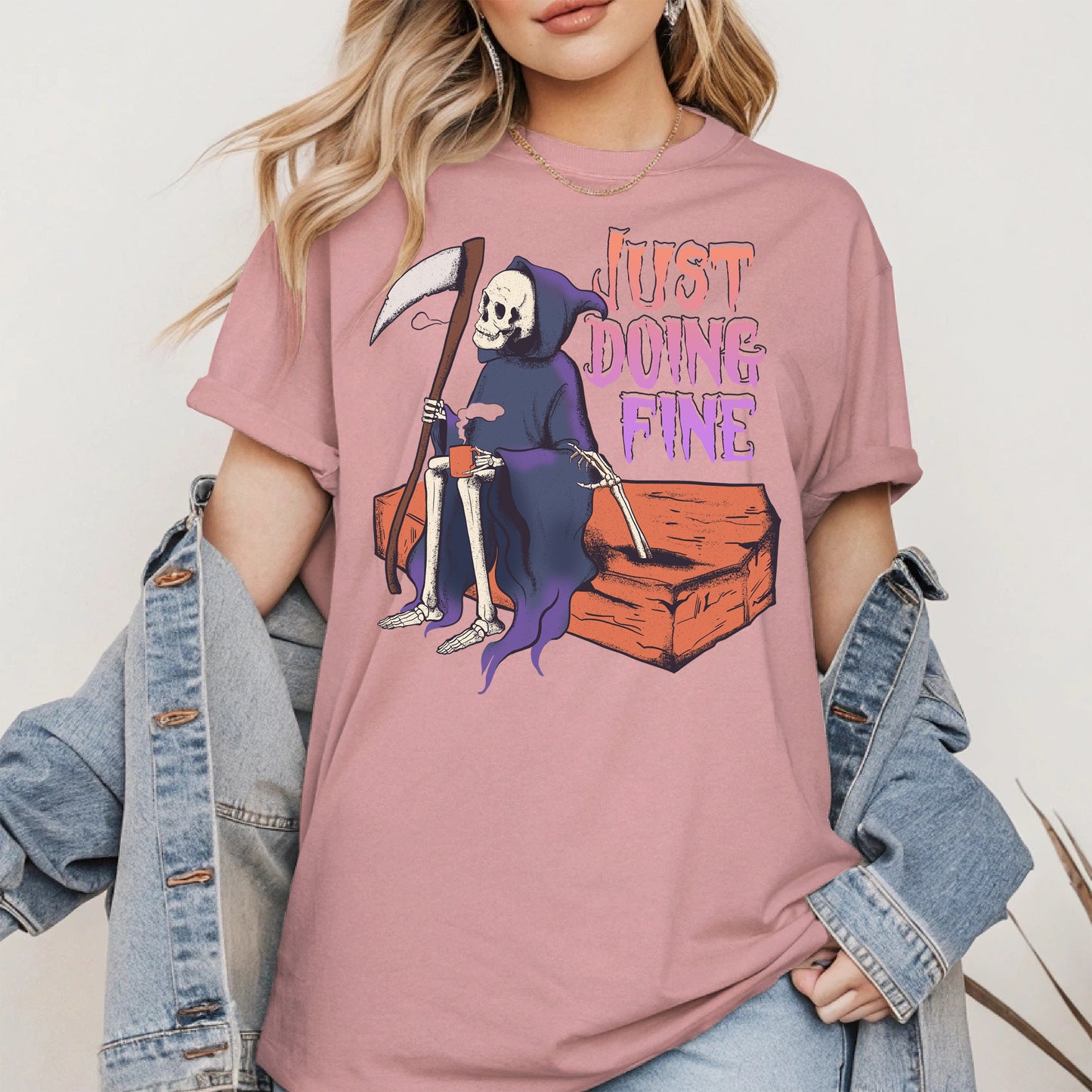 Just Doing Fine Grim Reaper Shirt