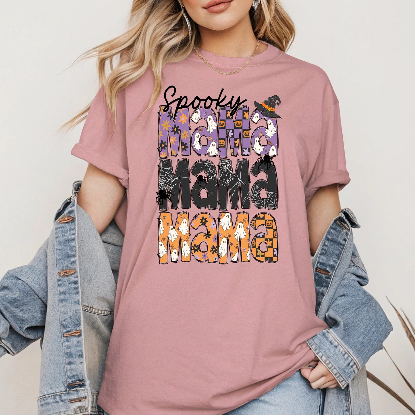 Halloween Mama Shirt - Ghosts and Spooky Patterns