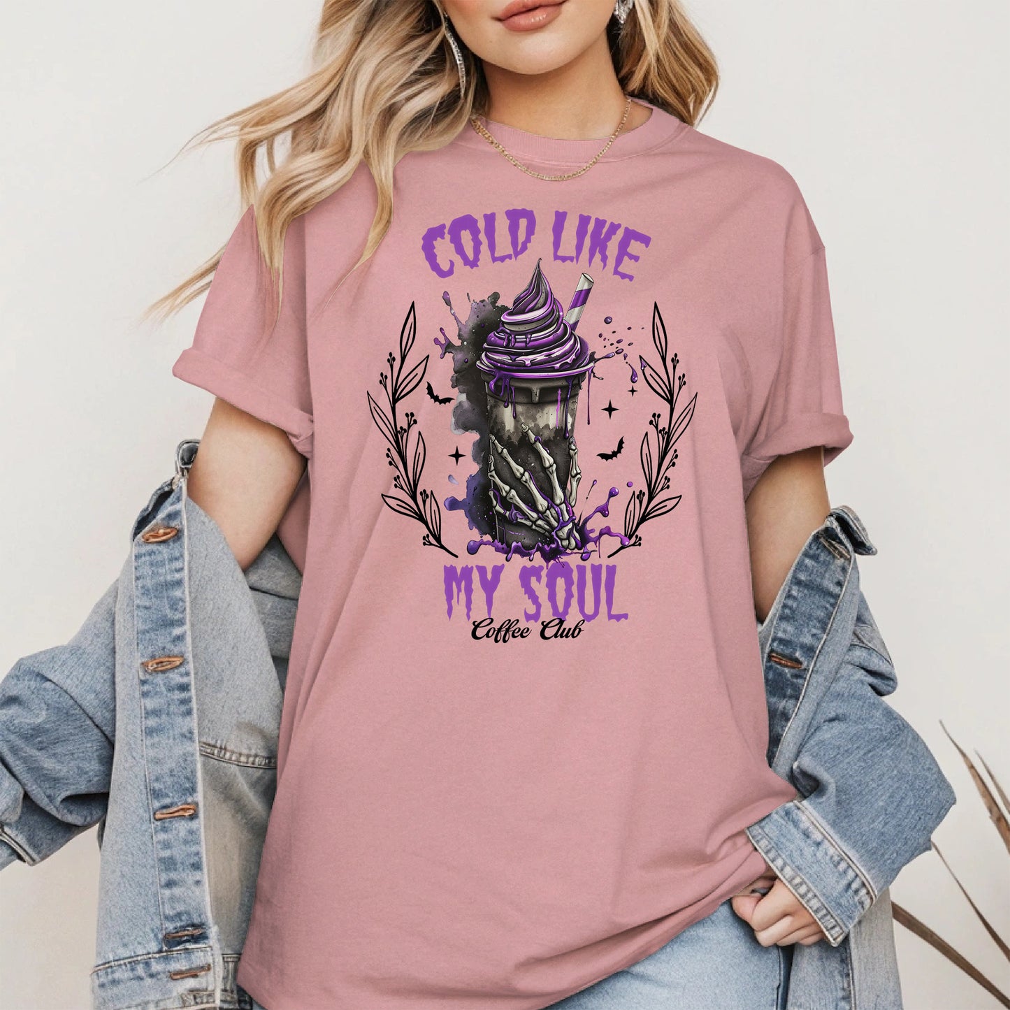 Cold Like My Soul Skeleton Drink Halloween Shirt