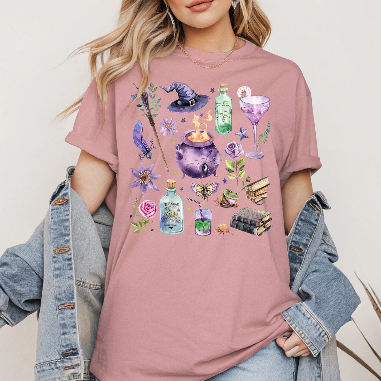 Witchy Vibes Watercolor Potion Tee