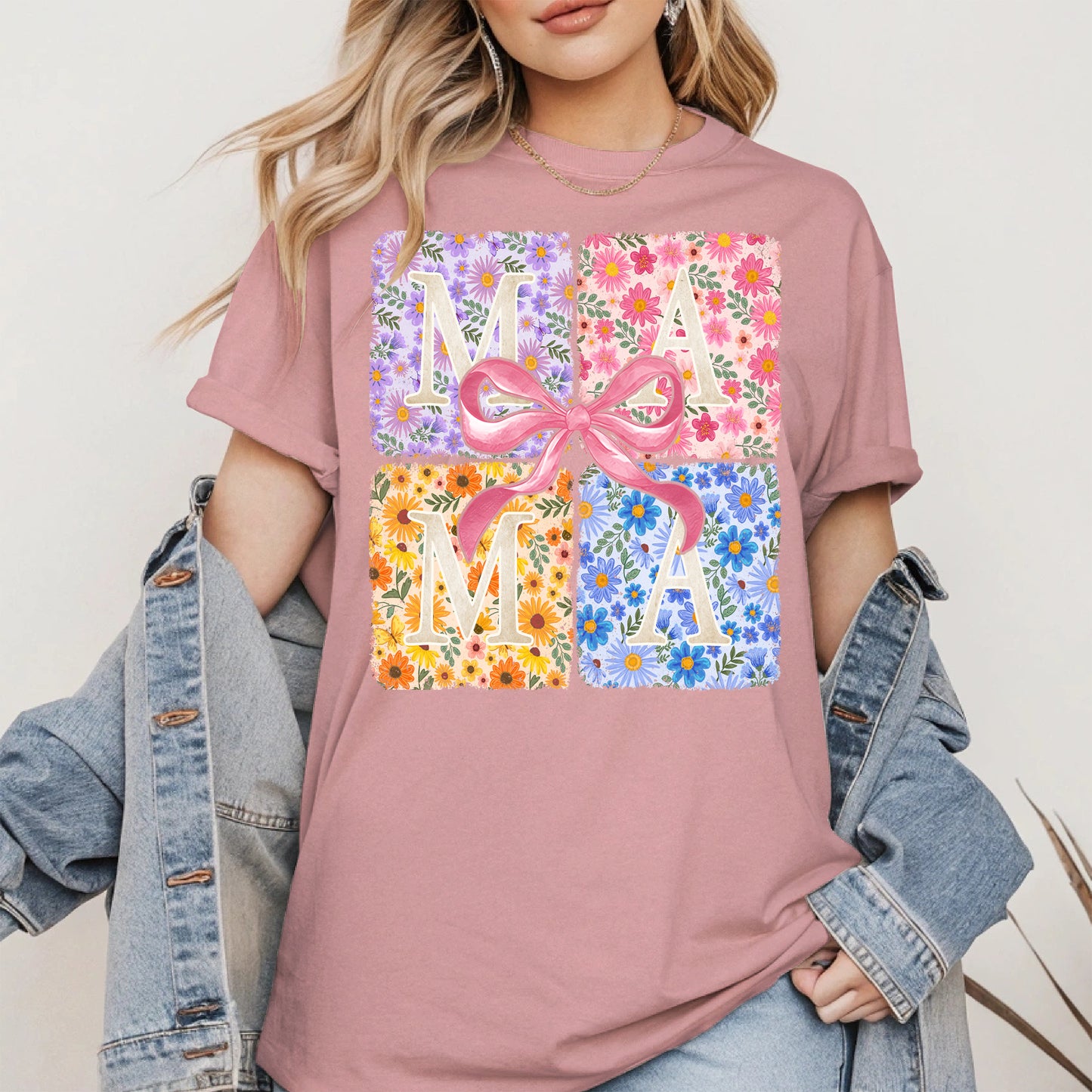 Floral MAMA Shirt Mother Tee Hoodie Sweatshirt Gift for Moms