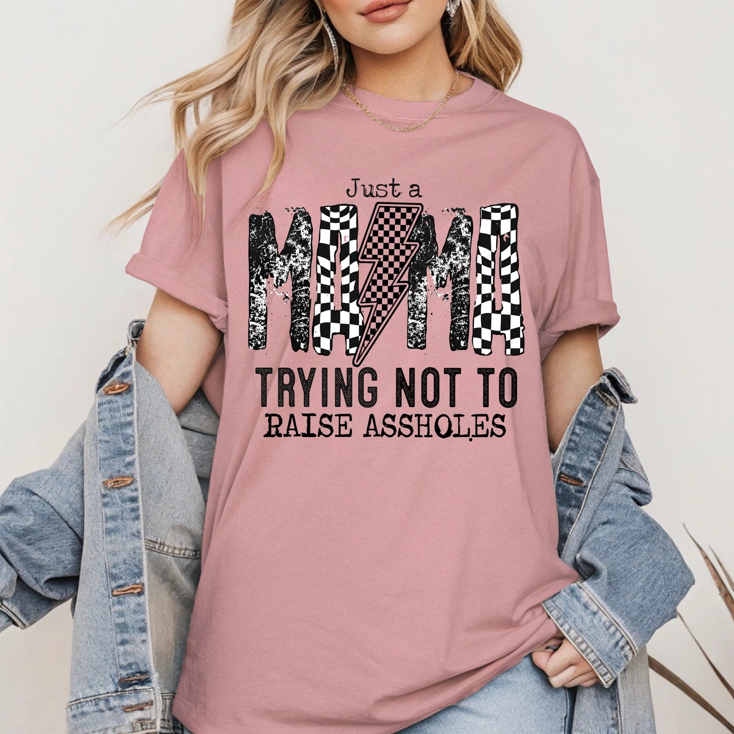 Just a Mama Trying Shirt Hoodie Sweatshirt Gift for Moms