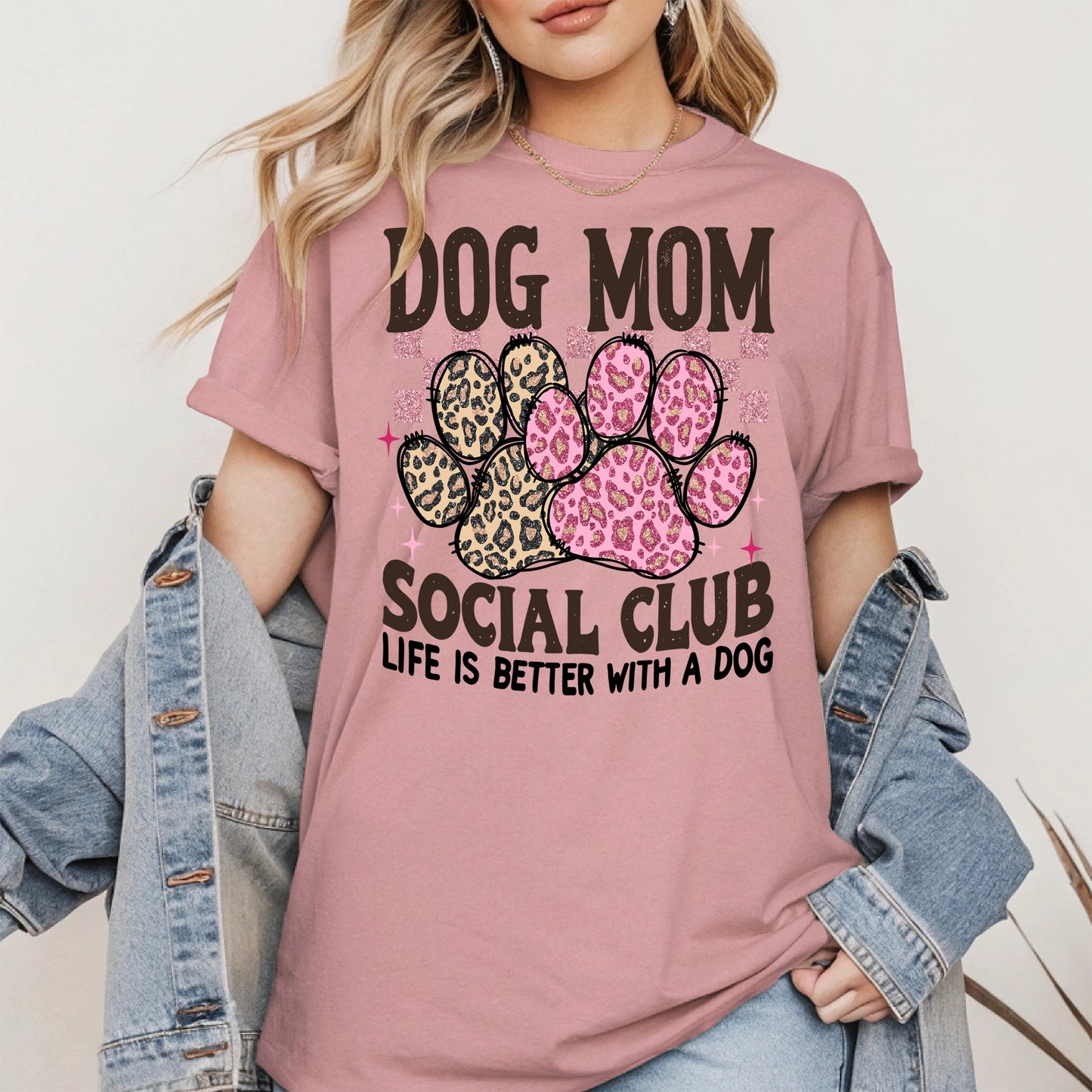 Dog Mom Social Club Shirt Hoodie Sweatshirt Gift for Pet Moms