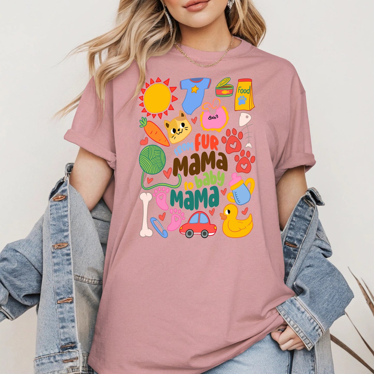 From Fur Mama to Baby Mama Shirt Hoodie Sweatshirt Gift