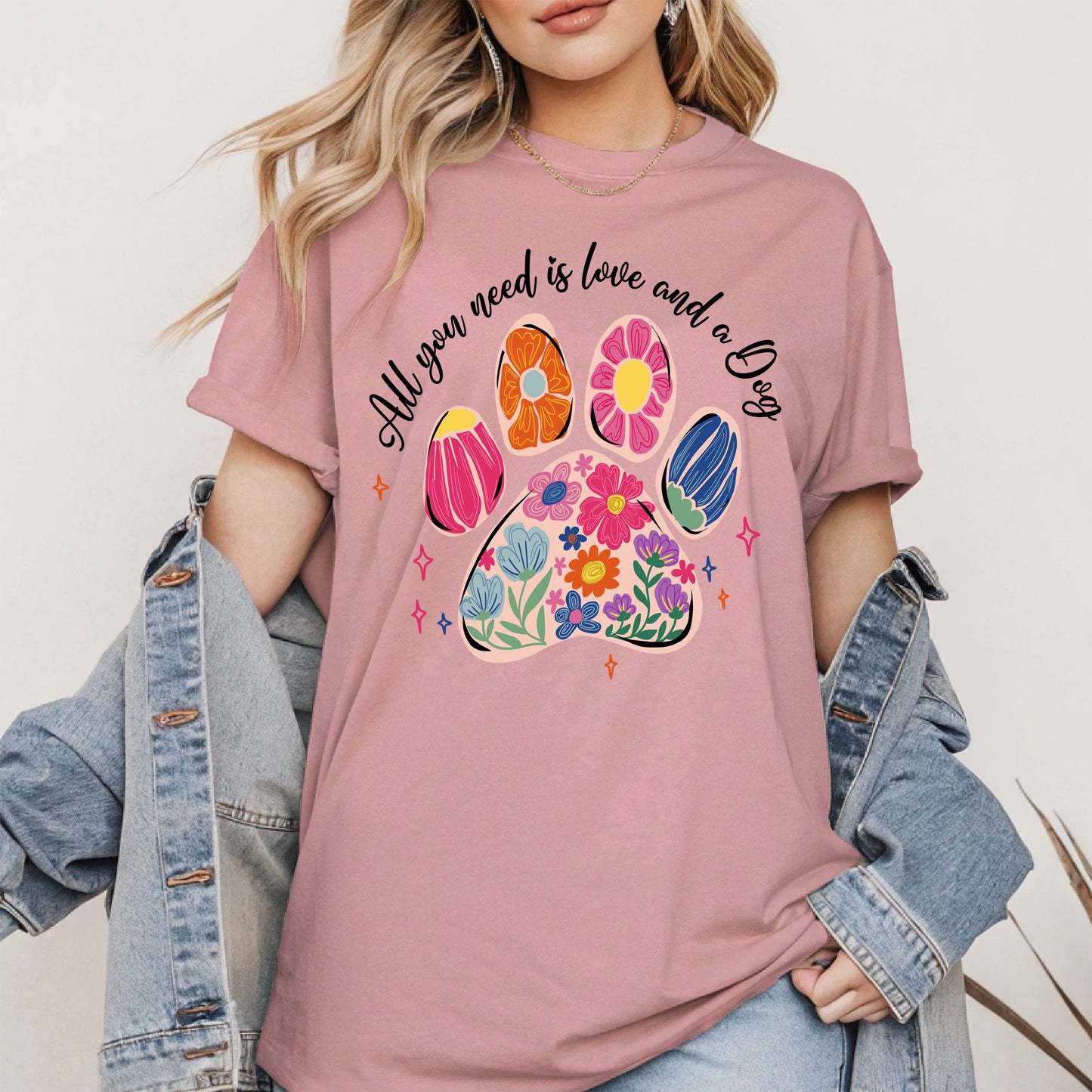 Floral Paw Print Shirt Hoodie Sweatshirt Gift for Pet Moms