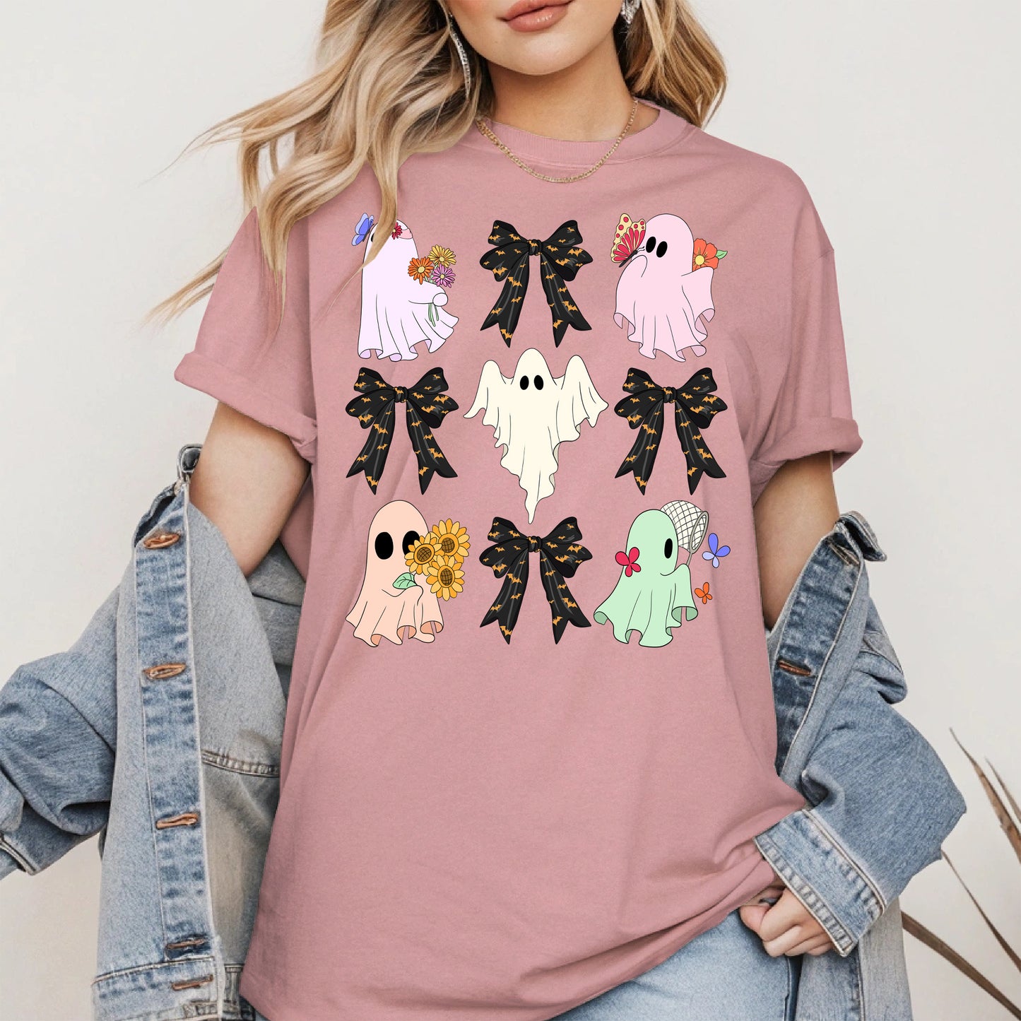 Cute Ghost and Bow Halloween Shirt