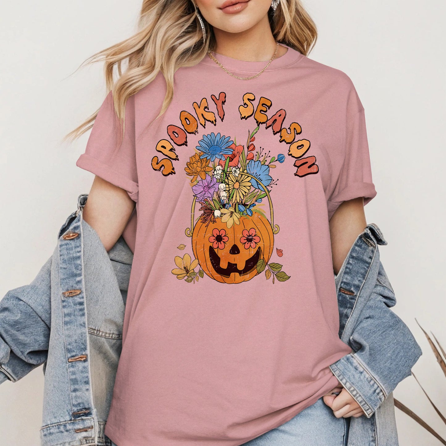 Floral Pumpkin Spooky Season Shirt