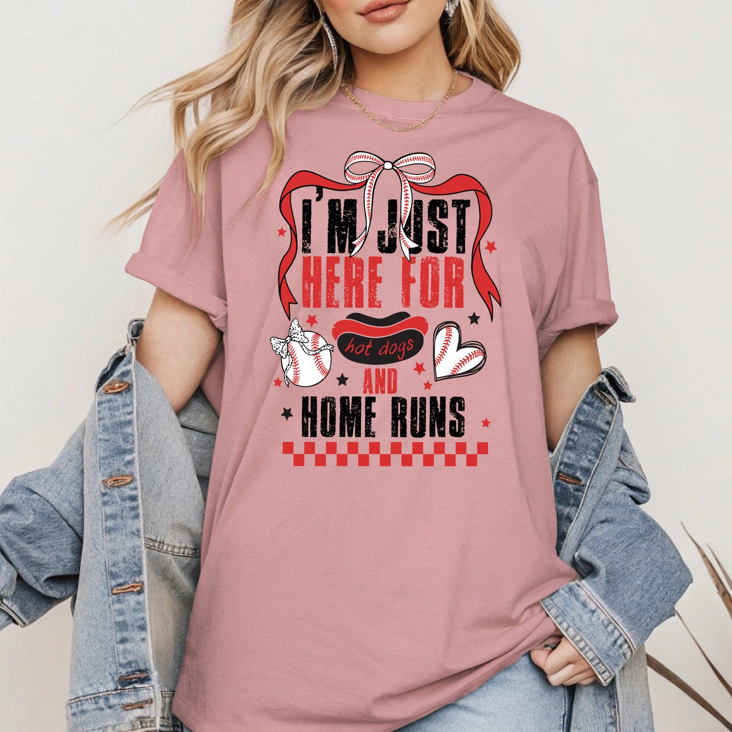 Here For Hot Dogs Baseball Shirt Sport Tee Hoodie Sweatshirt