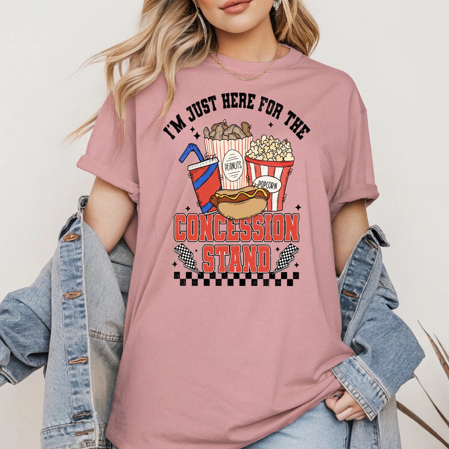 Concession Stand Sport Shirt Hoodie Sweatshirt with Snack Bar Design