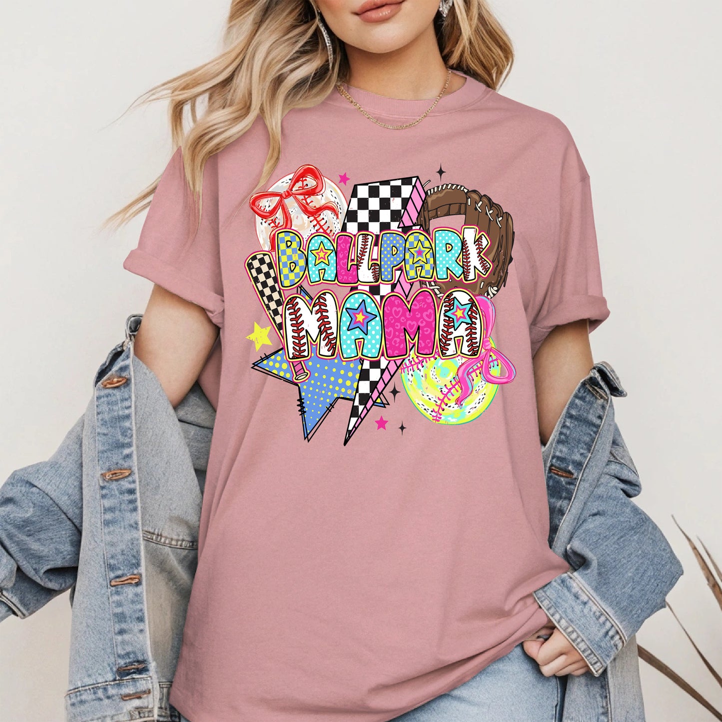 Ballpark Mama Shirt Sport Tee Hoodie Sweatshirt Gift for Baseball Moms
