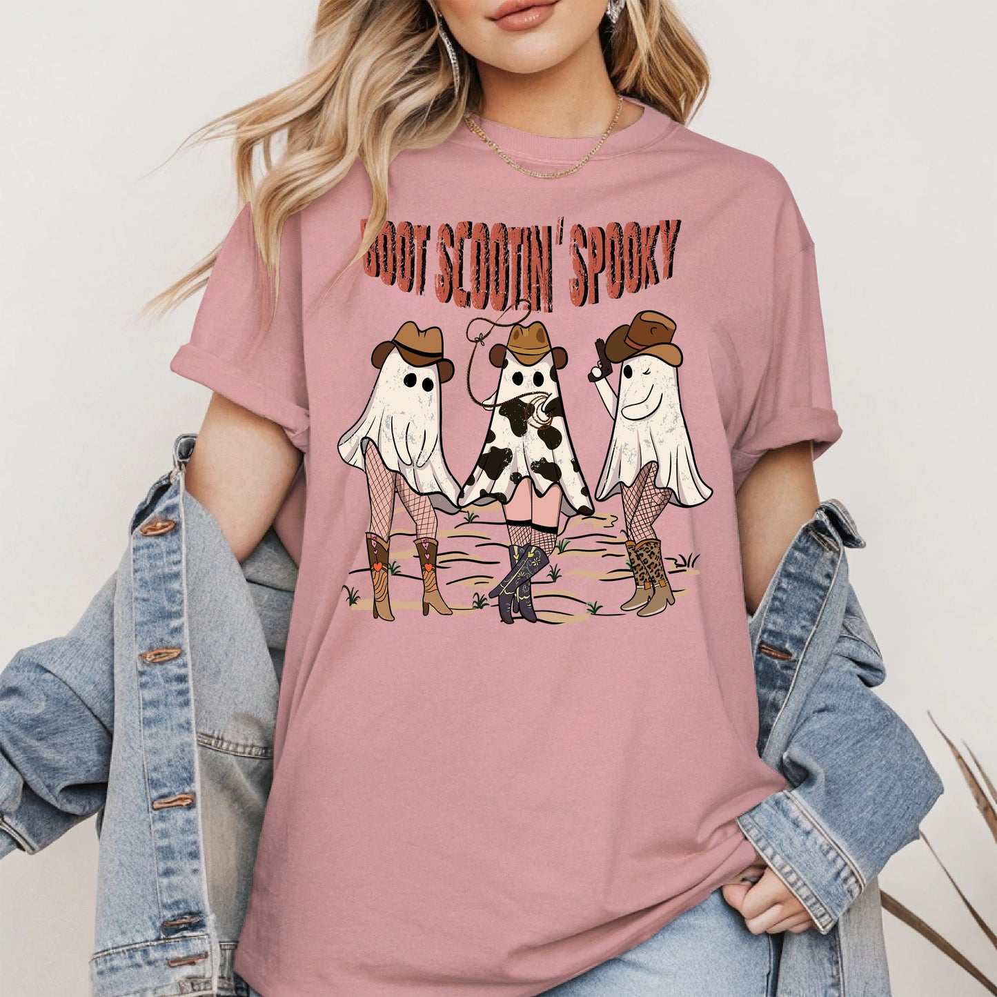 Boot Scootin' Spooky Cowgirl Halloween Tee