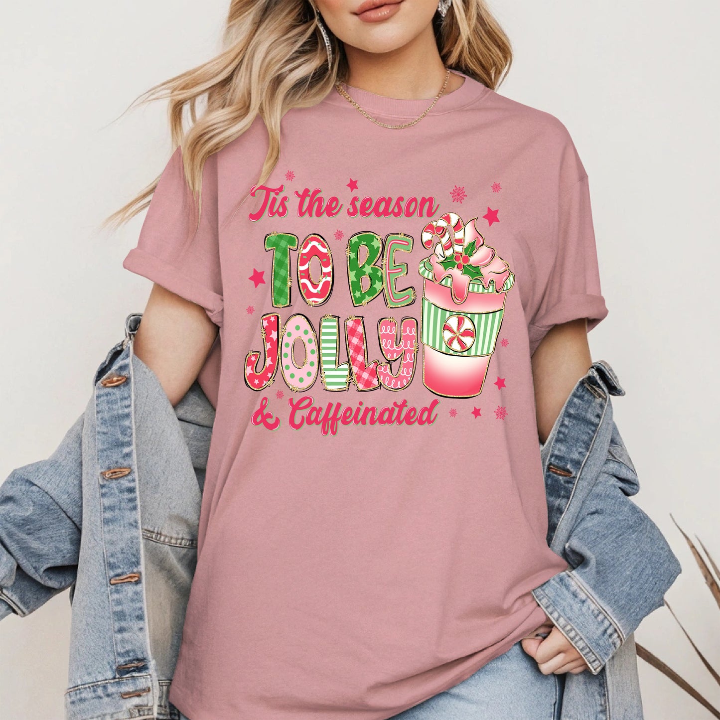 Tis the Season to Be Jolly and Caffeinated Shirt