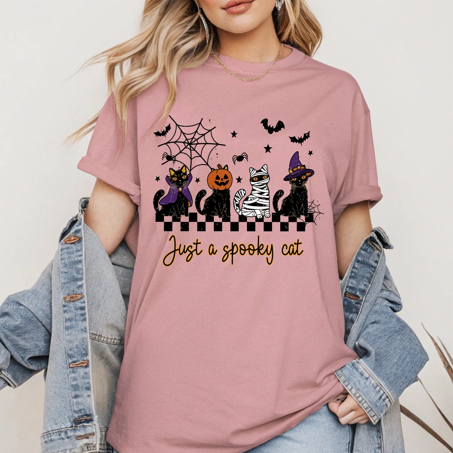Just a spooky cat halloween shirt