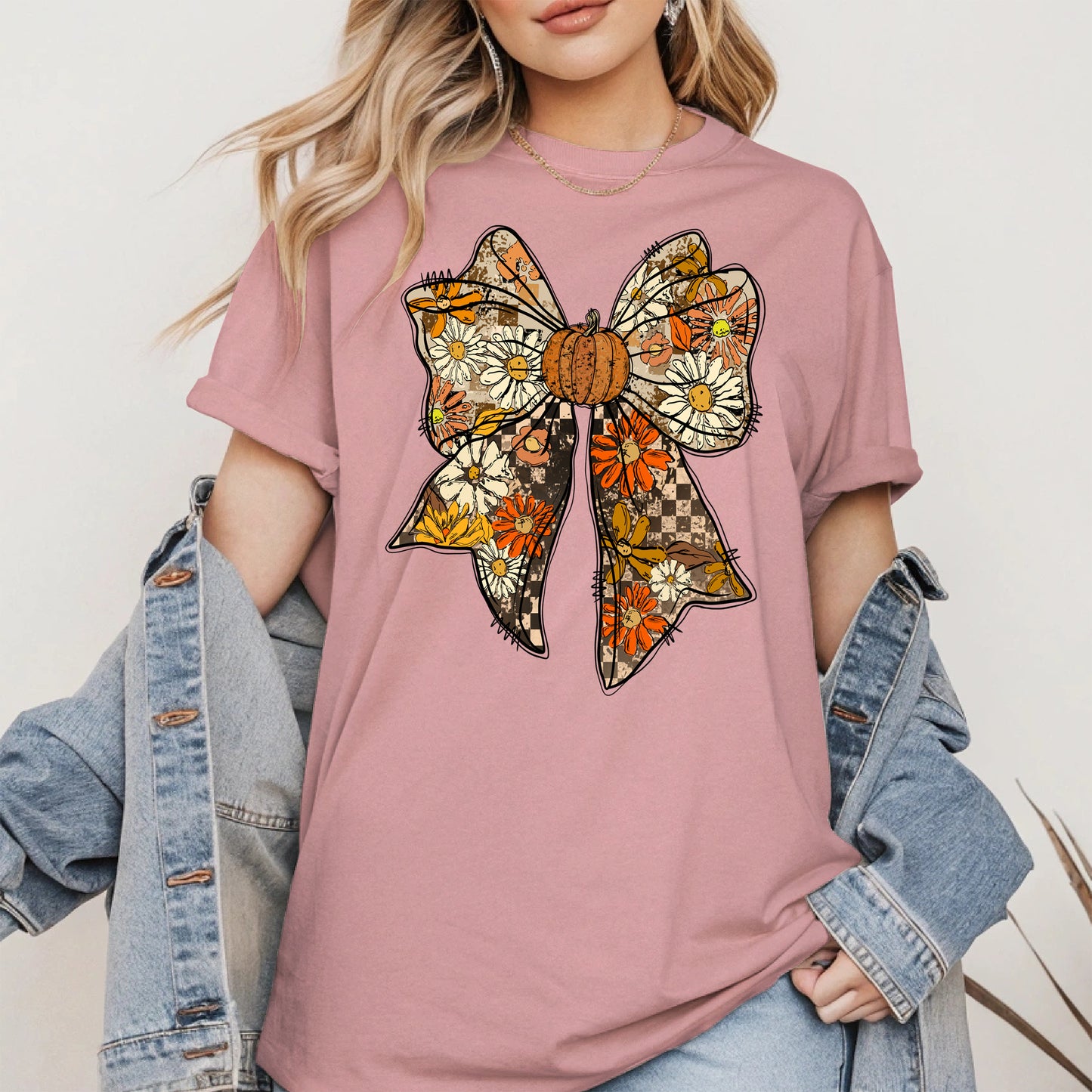 Floral Halloween Coquette Bow shirt
