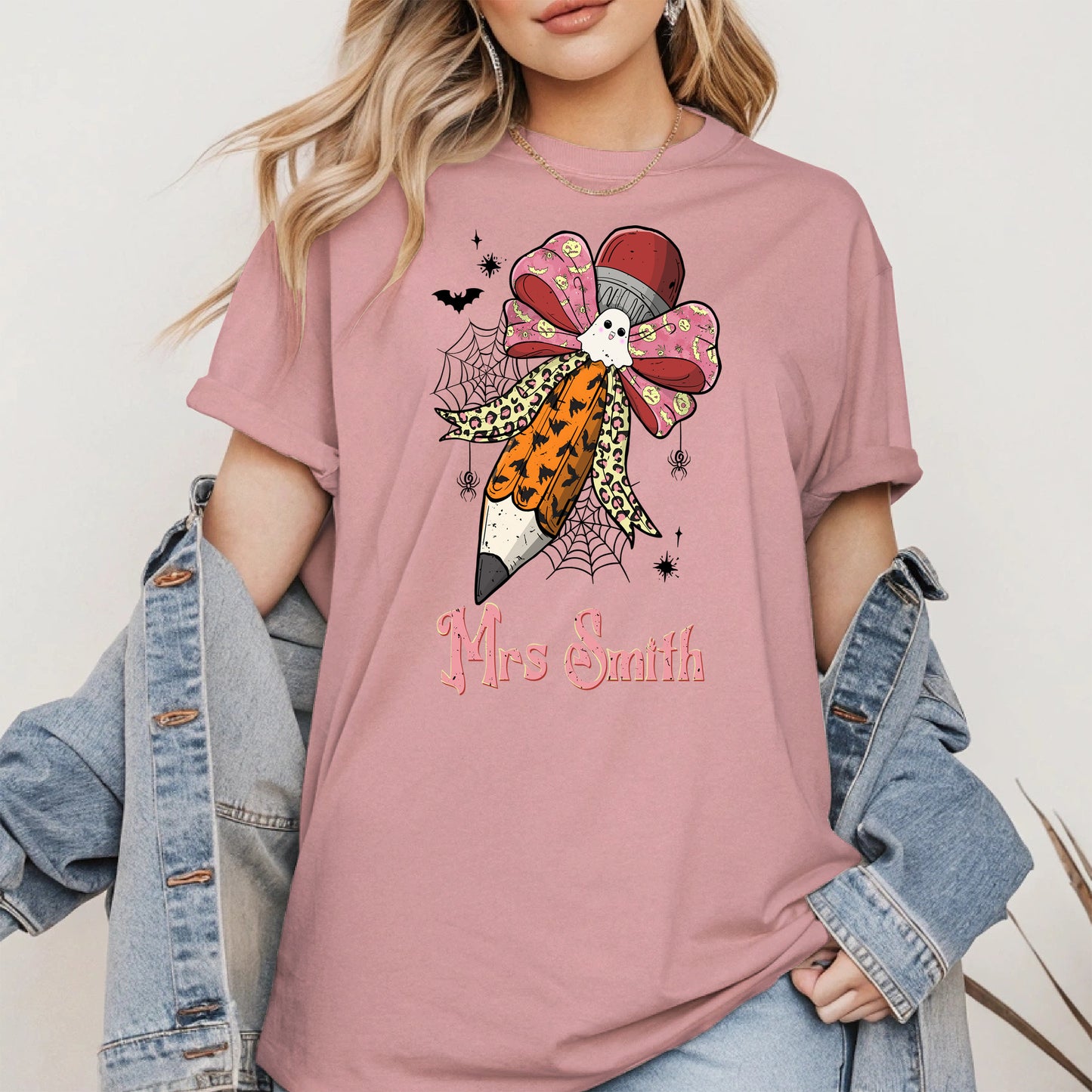 Teacher Pencil Bow Halloween shirt