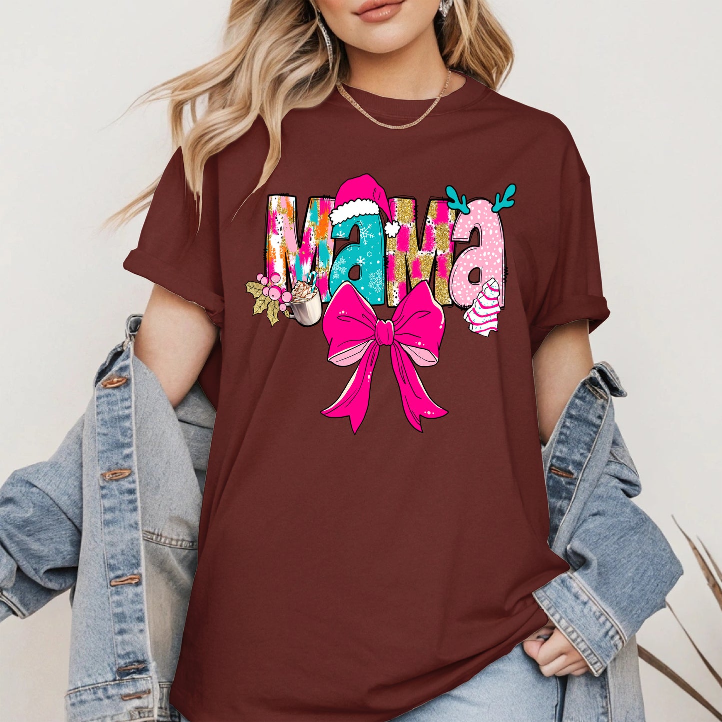 Merry Christmas Mama Shirt Cute Holiday Gift