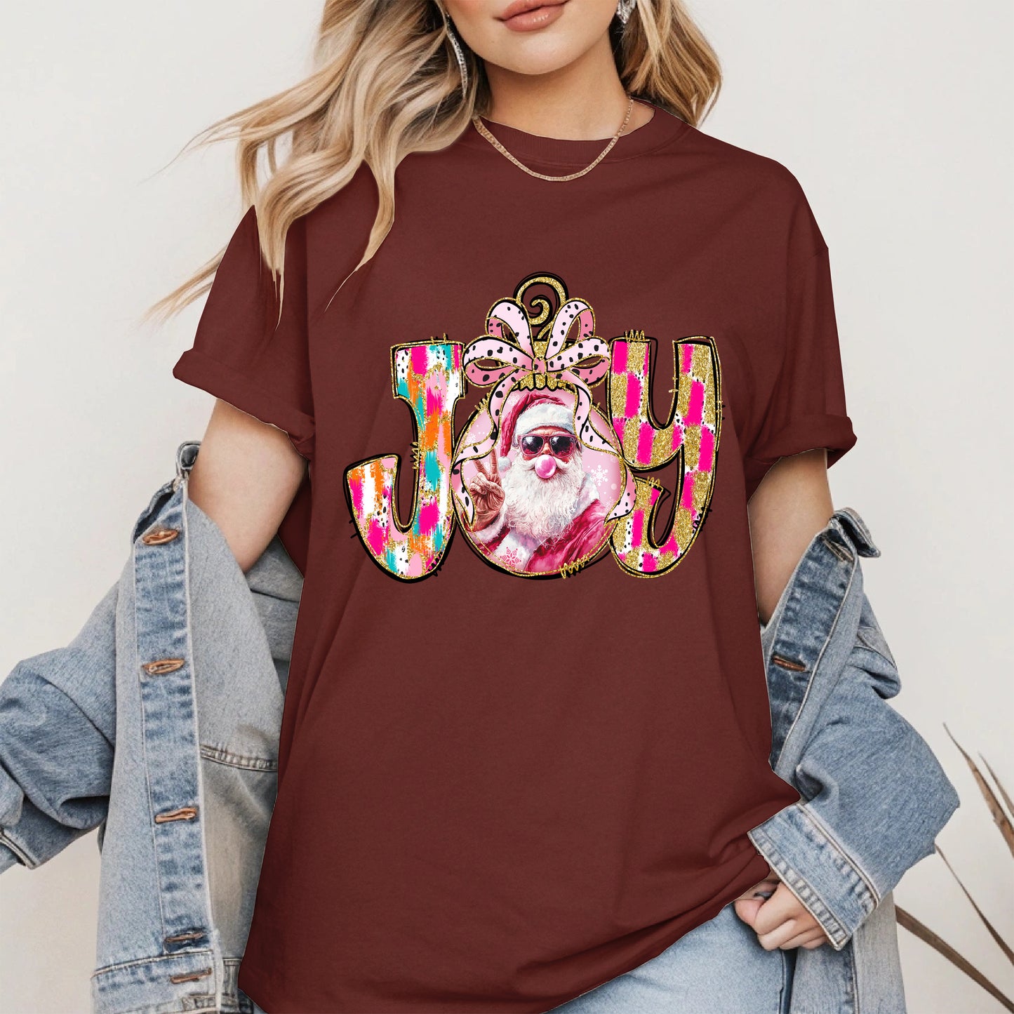 Joy Christmas Shirt Santa Cool Holiday Gift