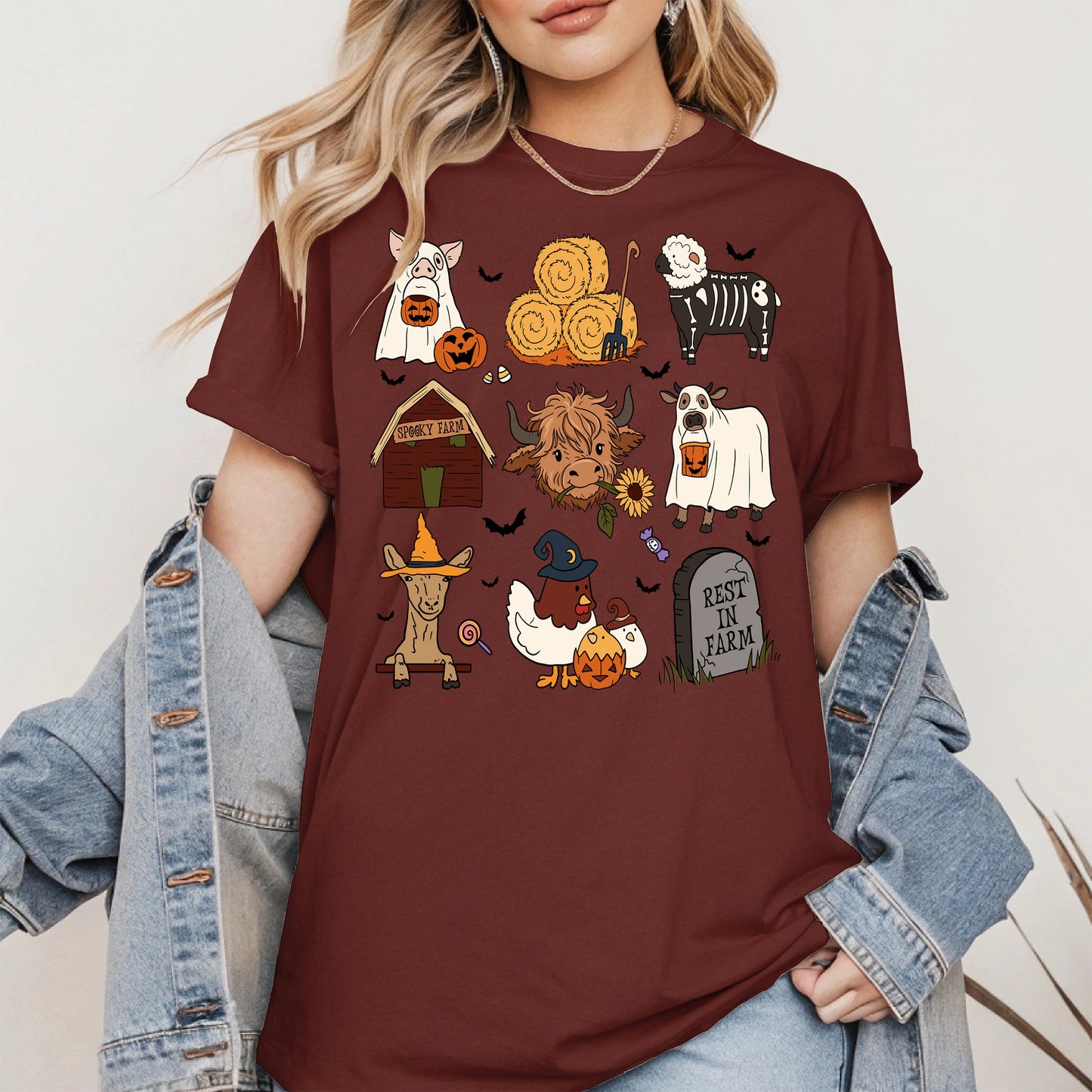Spooky Cute Halloween Farm Animal Shirt
