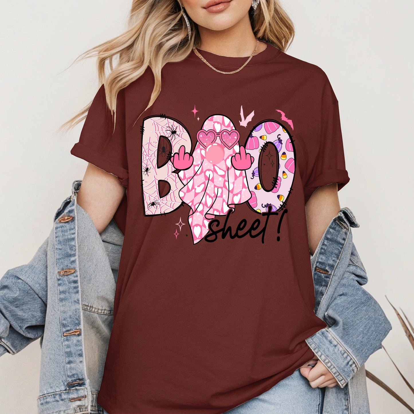 Pink Sassy Ghost Boo Shirt - Cute Halloween Attitude Tee