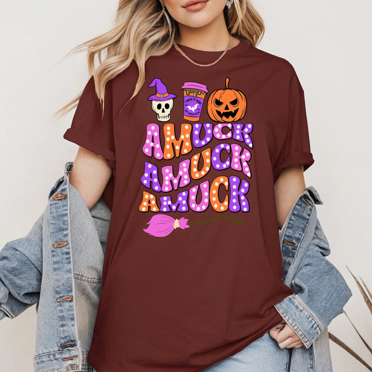 Amuck Amuck Amuck Shirt - Funny Halloween Coffee Witch Tee
