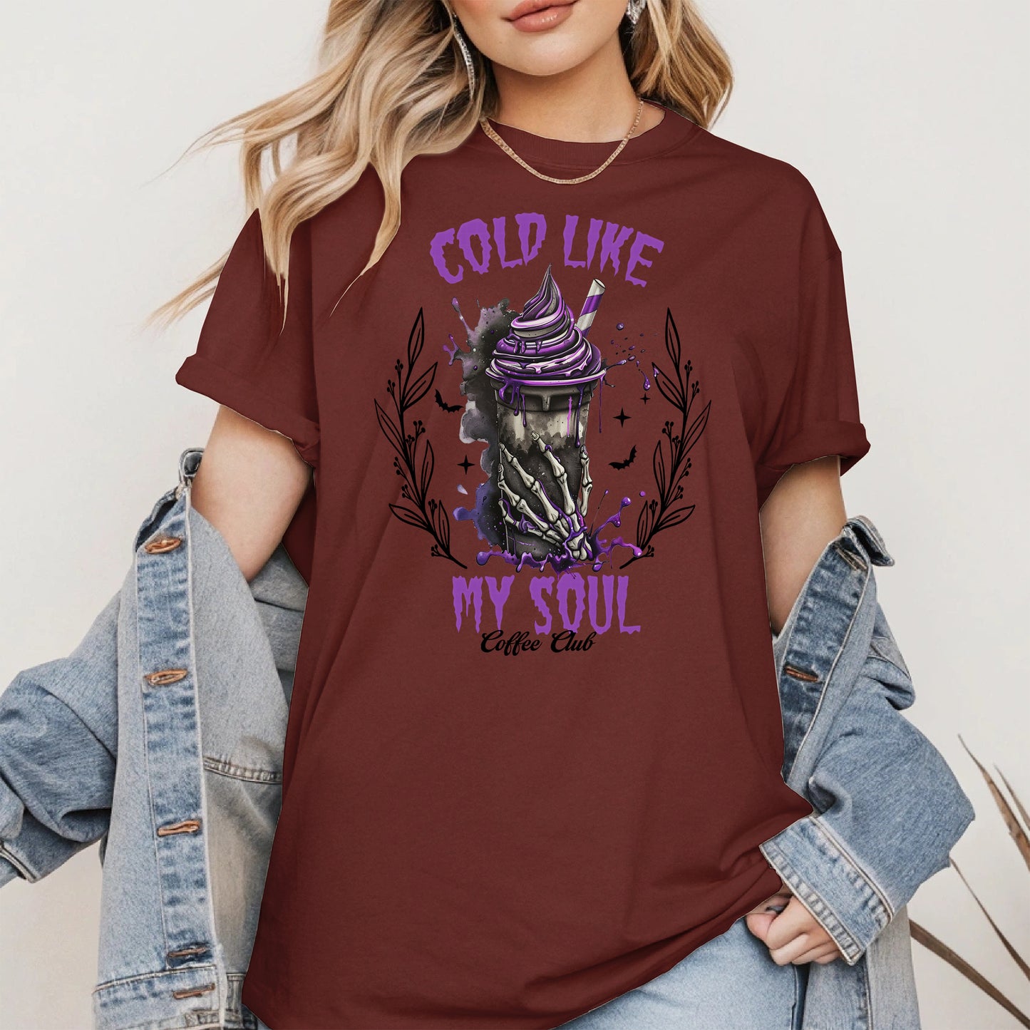 Cold Like My Soul Skeleton Drink Halloween Shirt